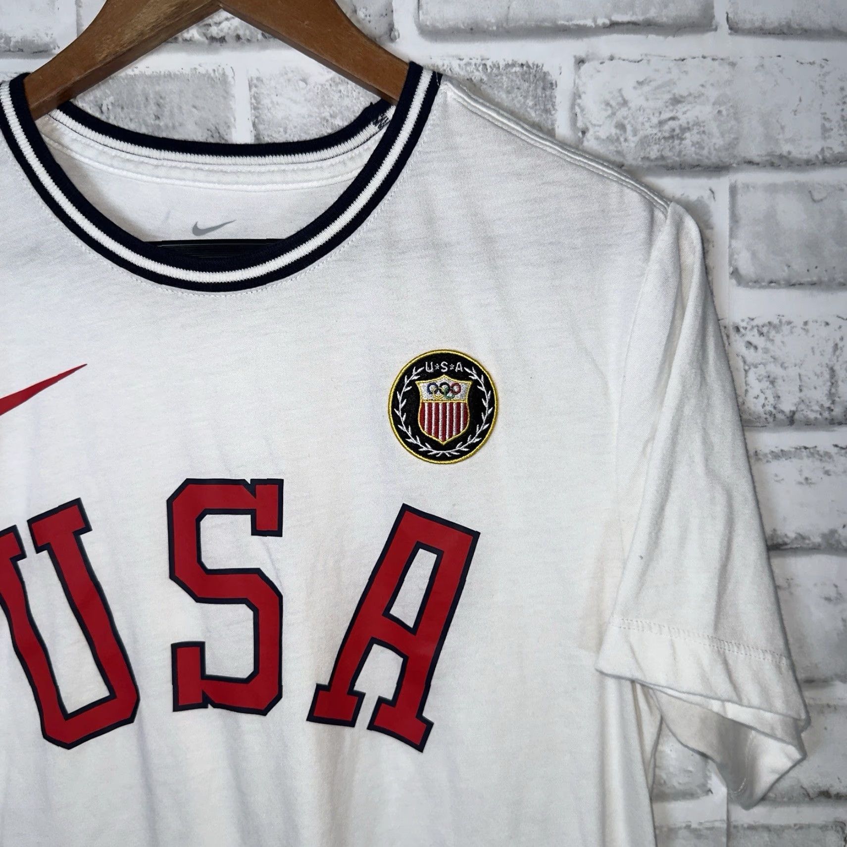 Nike Nike Shirt White USA Olympics Athletic Size S Mens Size US S / EU 44-46 / 1 - 2 Thumbnail