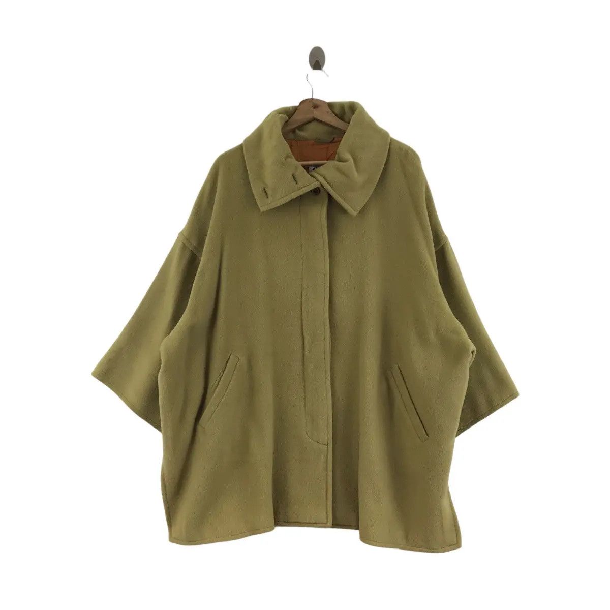 Vintage Vintage MARELLADUE Italian Brand Khaki Wool Oversize Coat Size US XXL / EU 58 / 5 - 1 Thumbnail