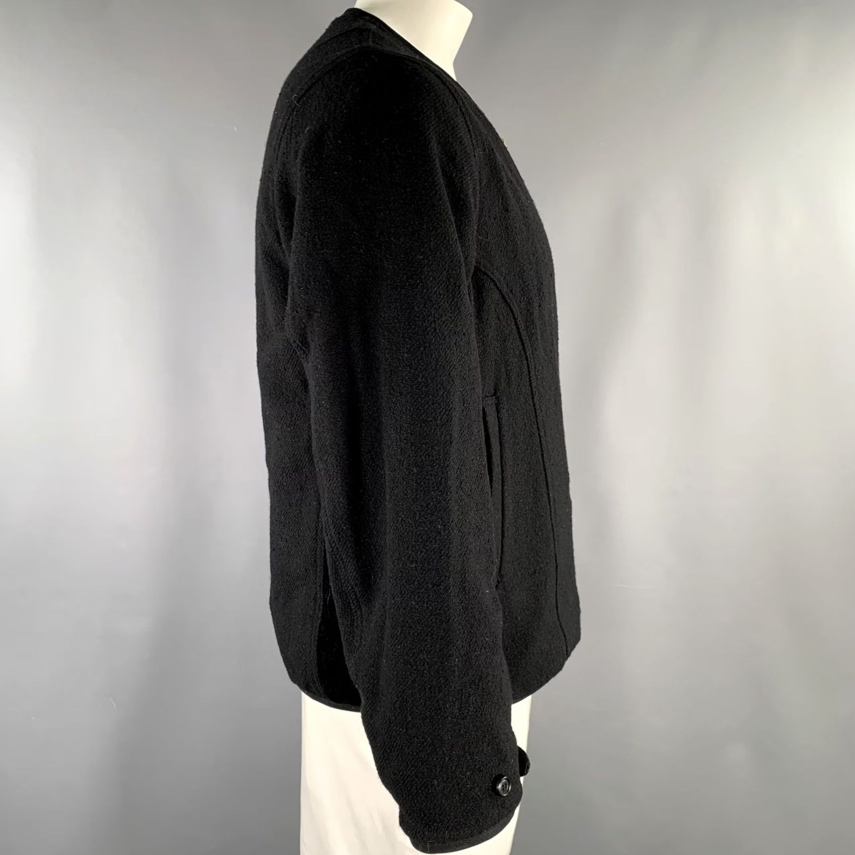 Visvim VISVIM Size L Black Textured Wool Linen Reversible Jacket Mens Jacket Size US L / EU 52-54 / 3 - 3 Thumbnail
