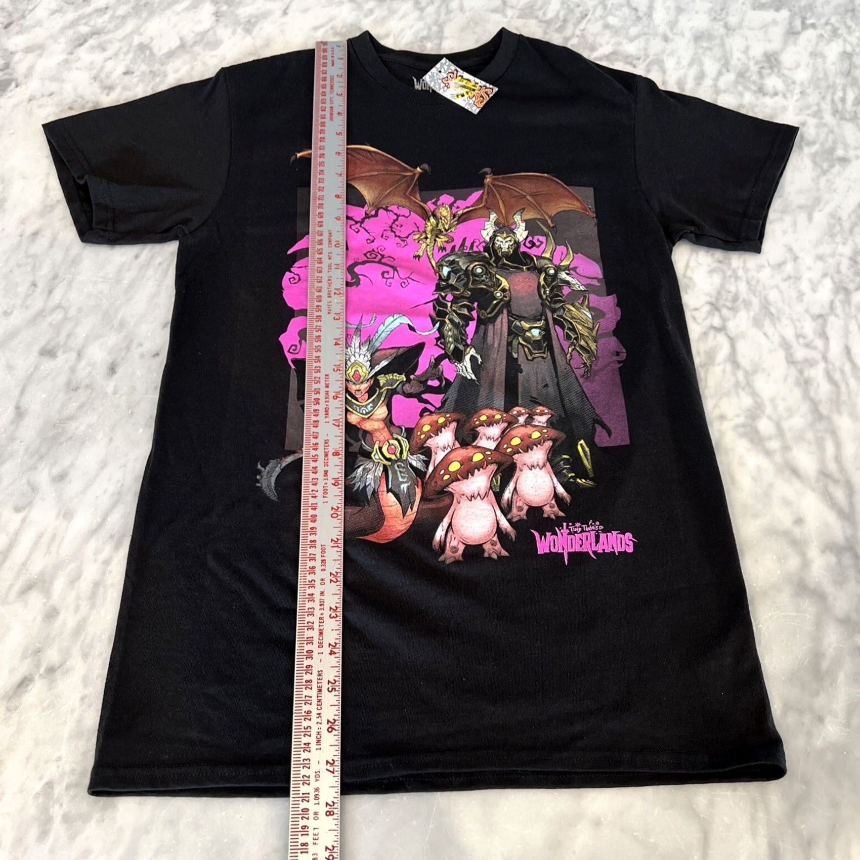 Vintage Wonderlands Tiny Tina’s Men’s Small Black Graphic T Shirt Fantasy Mushrooms NWT Size US S / EU 44-46 / 1 - 4 Thumbnail