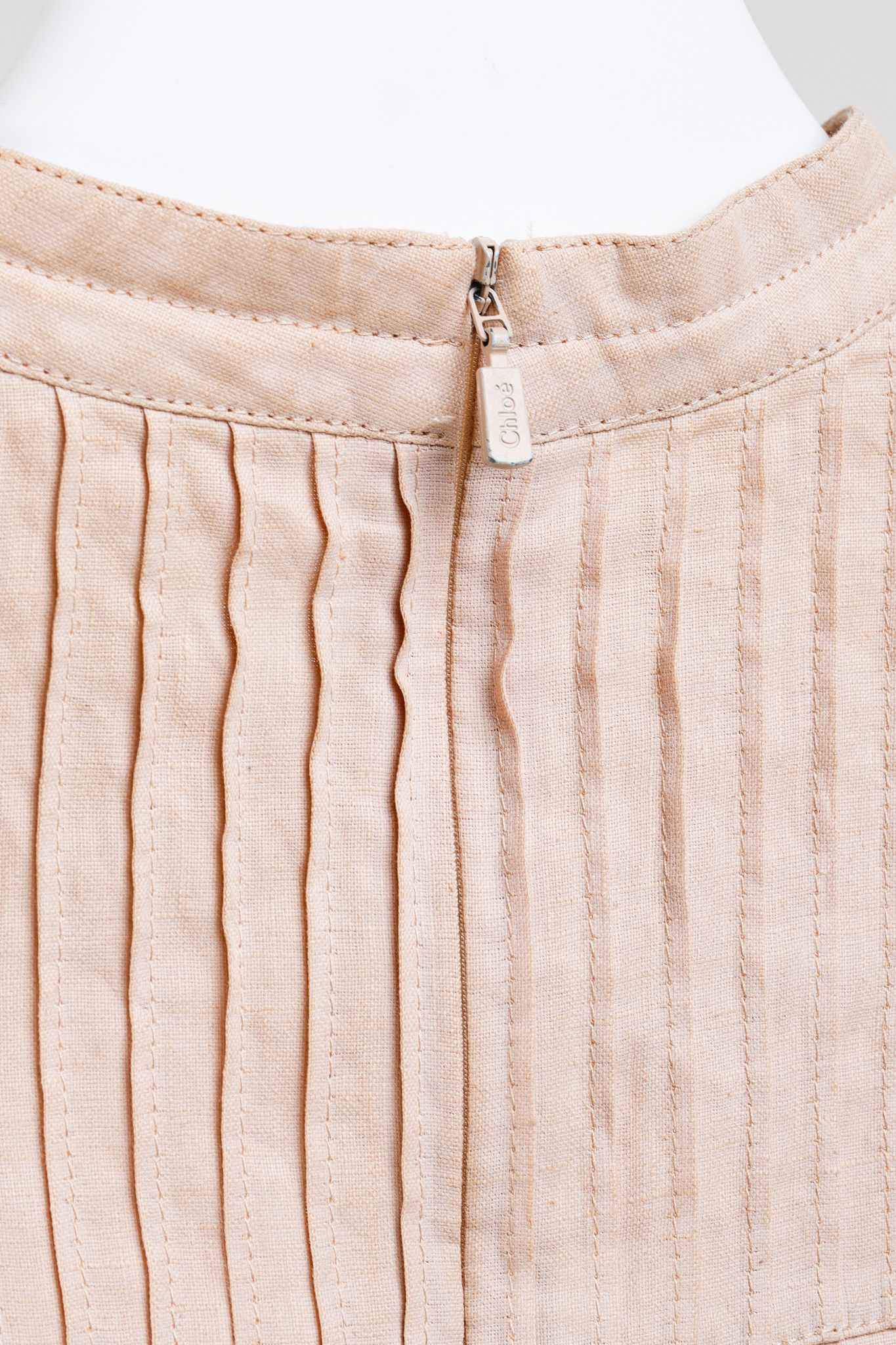Chloe Chloe SS18 Biscuit Pink Embroidered Linen Mini Dress Size M / US 6-8 / IT 42-44 - 8 Thumbnail