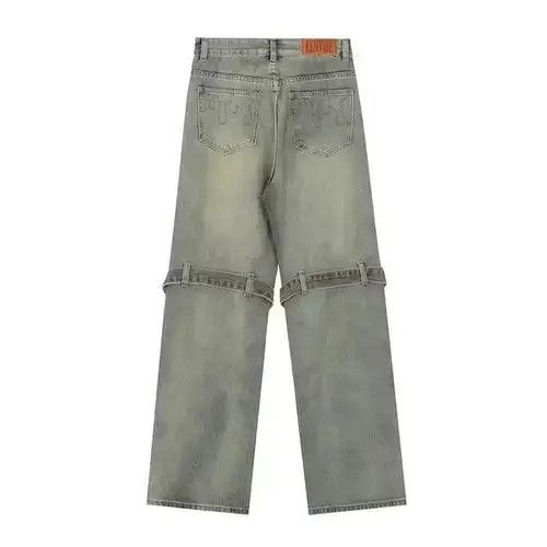 Japanese Brand × Jean Y2k knee button grey washed jeans Size US 34 / EU 50 - 3 Thumbnail