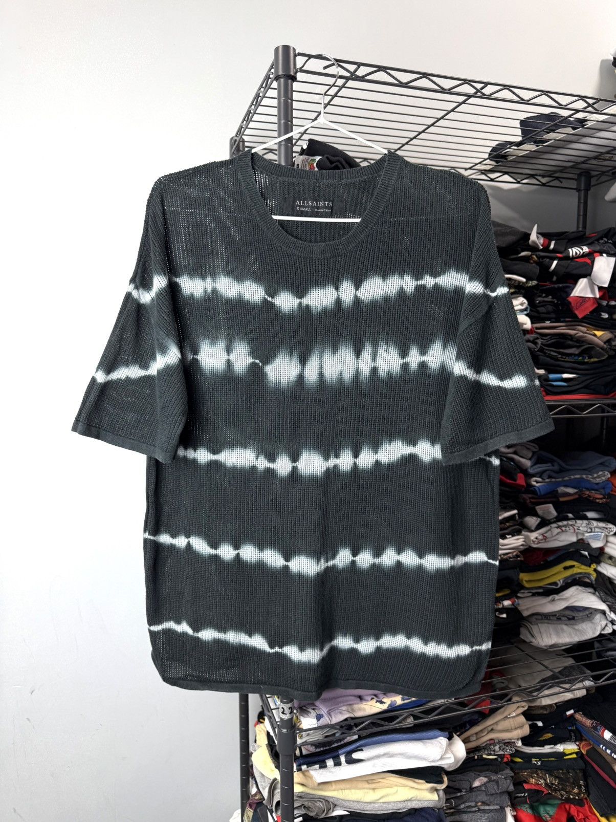 Allsaints Vintage AllSaints Mesh T Shirt Tie Dye Avant Garde Size US S / EU 44-46 / 1 - 1 Thumbnail