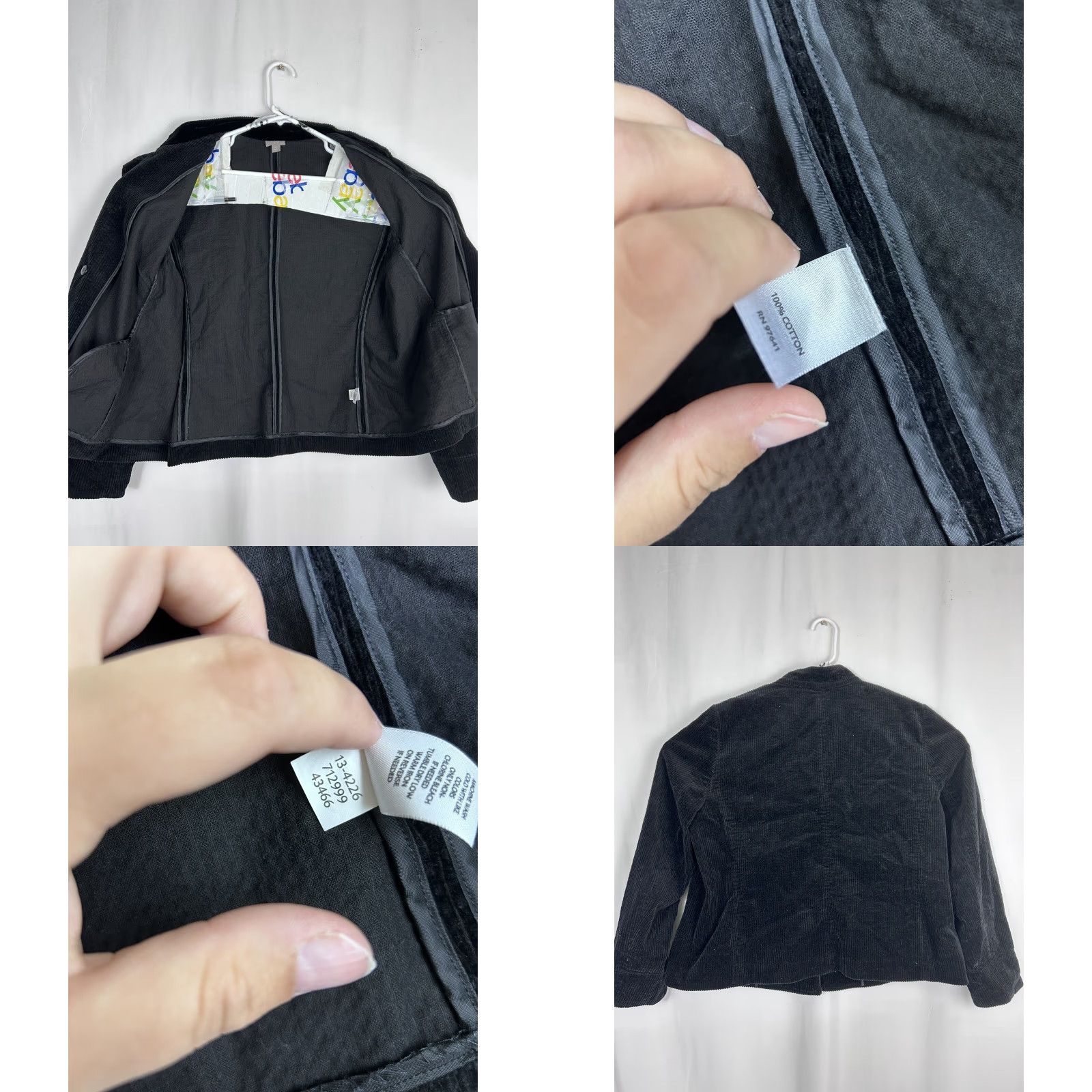 J. Jill J. Jill Double Breasted Jacket Cotton Corduroy Black XL Velvet Cuff Women Size XL / US 12-14 / IT 48-50 - 8 Thumbnail