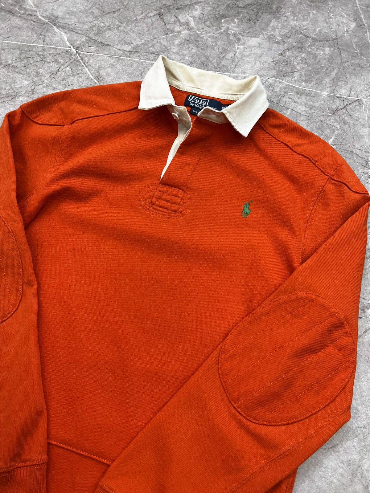 Polo Ralph Lauren × Vintage VINTAGE POLO RAPLPH ORANGE HEAVY RUGBY LONG SLEEVE Size US M / EU 48-50 / 2 - 7 Thumbnail