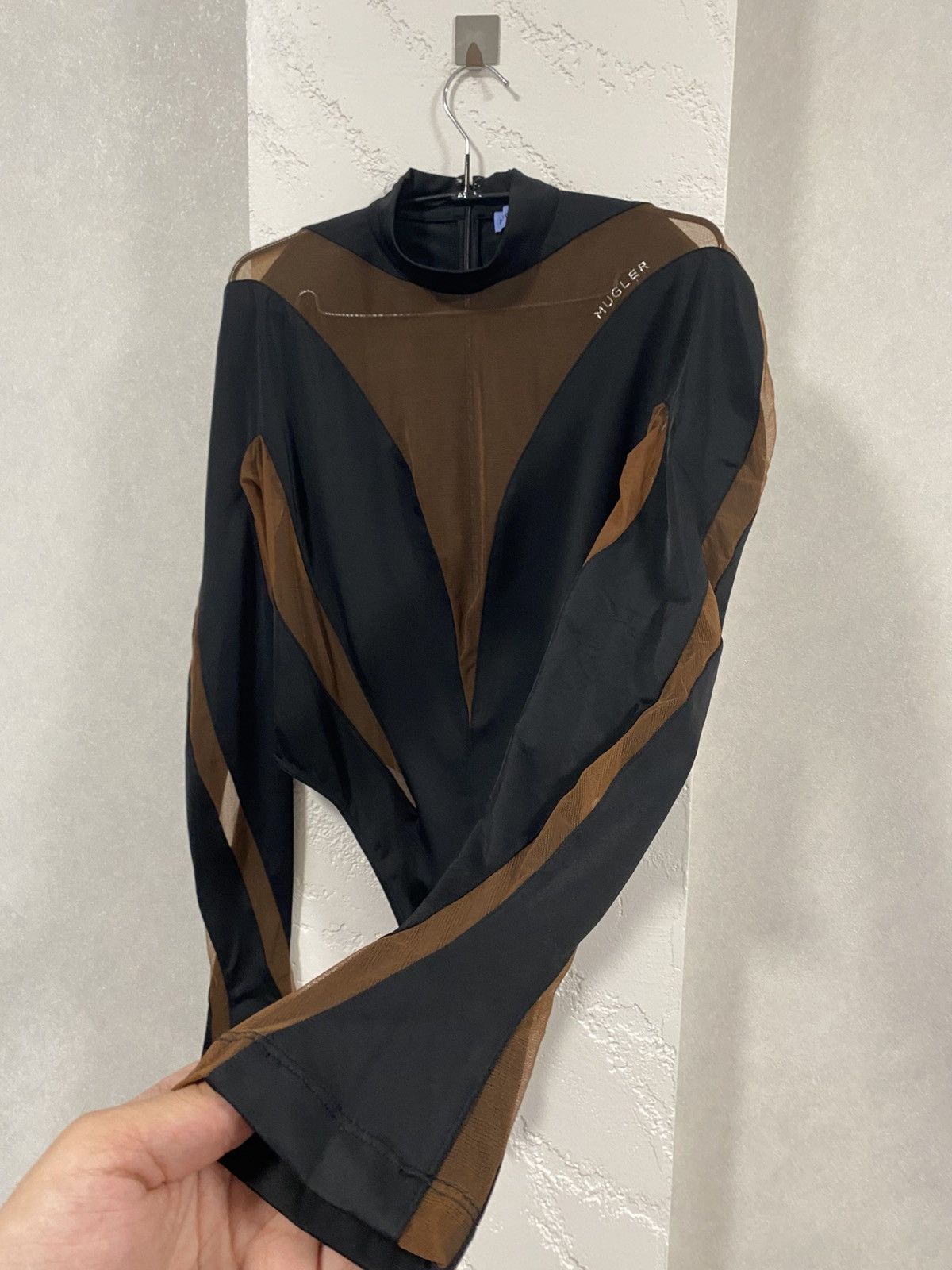 H&M × Mugler Mugler X H&M Rare Black & Brown Mesh Panel Bodysuit Size M / US 6-8 / IT 42-44 - 5 Thumbnail