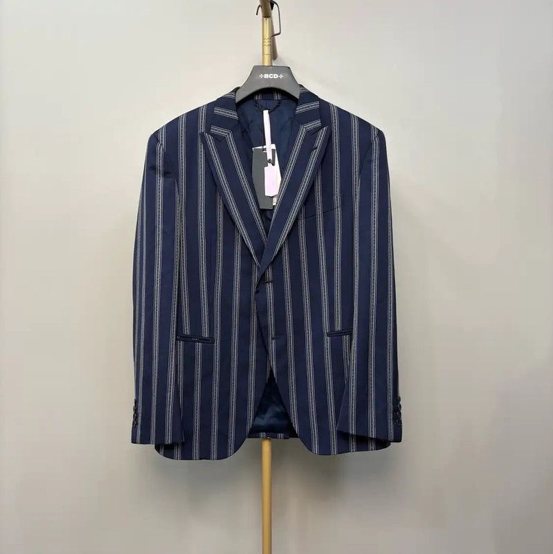 Louis Vuitton Louis Vuitton Men's Striped Navy Cotton Jacket 0089 Size US M / EU 48-50 / 2 - 1 Thumbnail
