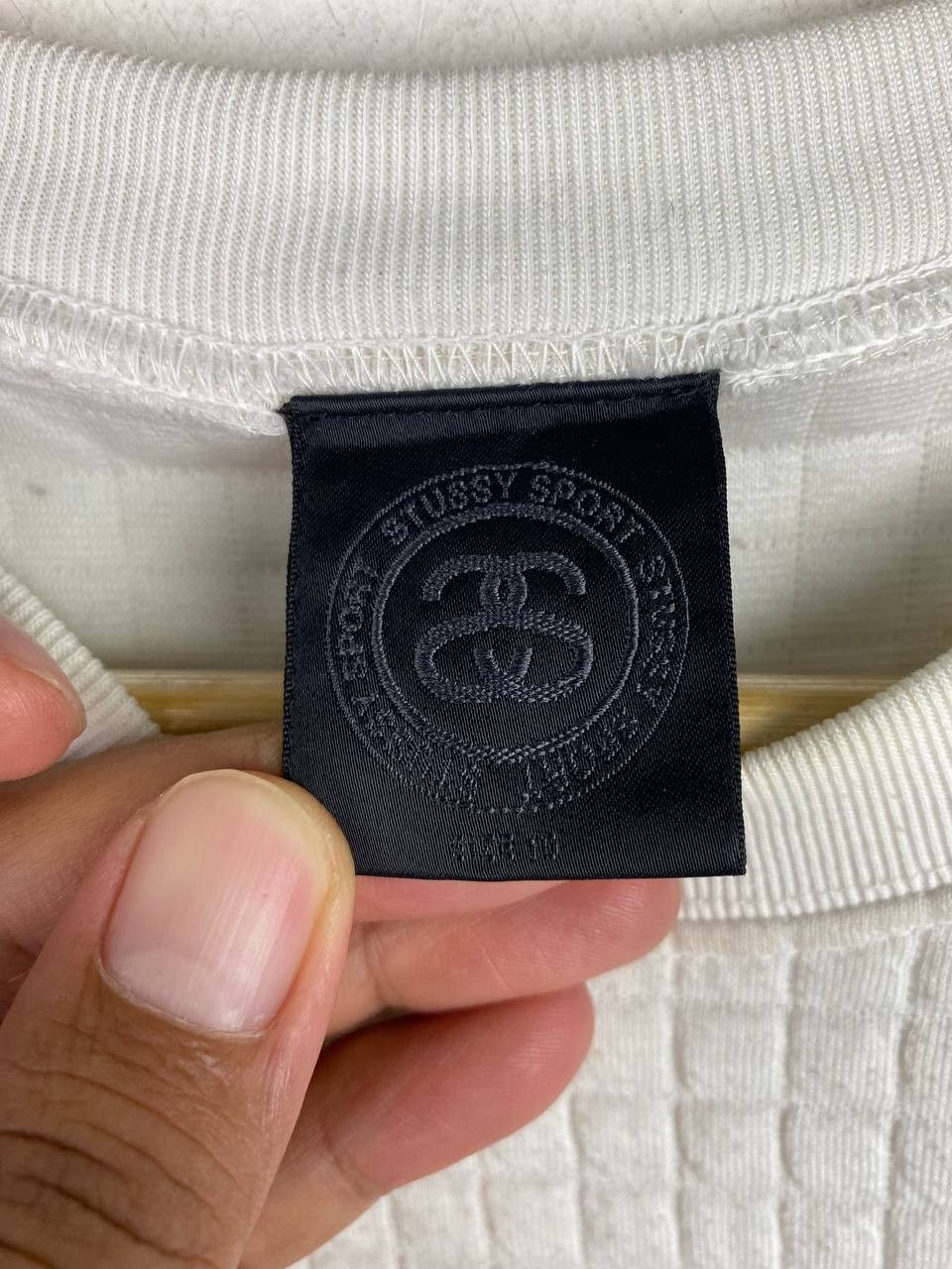 Hypebeast stussy waffle sweatshirt embroided logo nice design Size US L / EU 52-54 / 3 - 6 Thumbnail