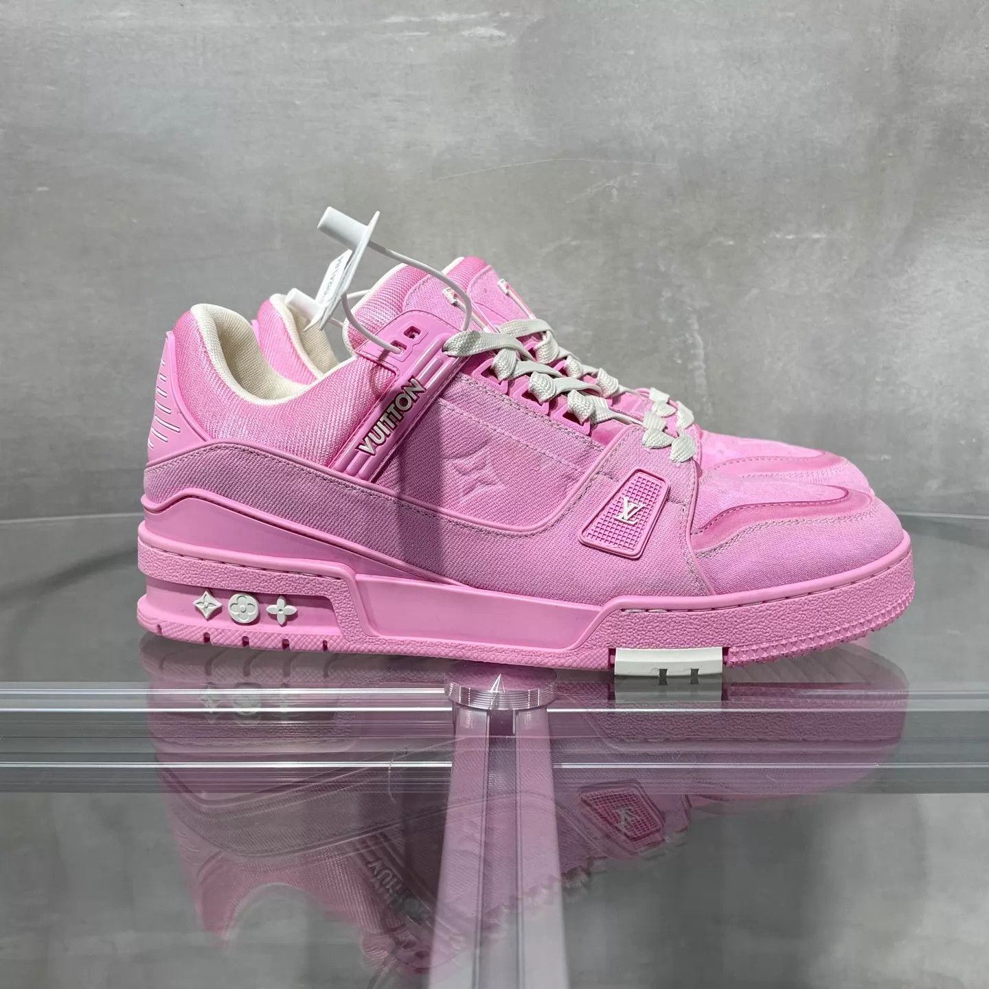 Louis Vuitton LV Trainer Pink Denim 40 New Size US 9.5 / IT 39.5 - 3 Thumbnail