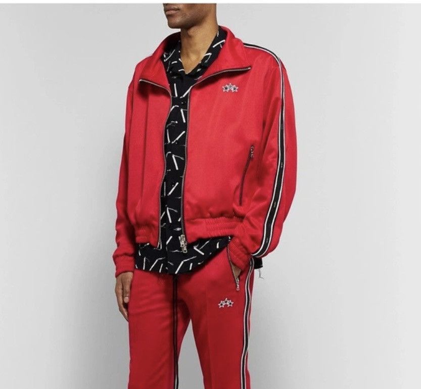 Amiri Amiri leather trim red track jacket size small Size US S / EU 44-46 / 1 - 10 Thumbnail