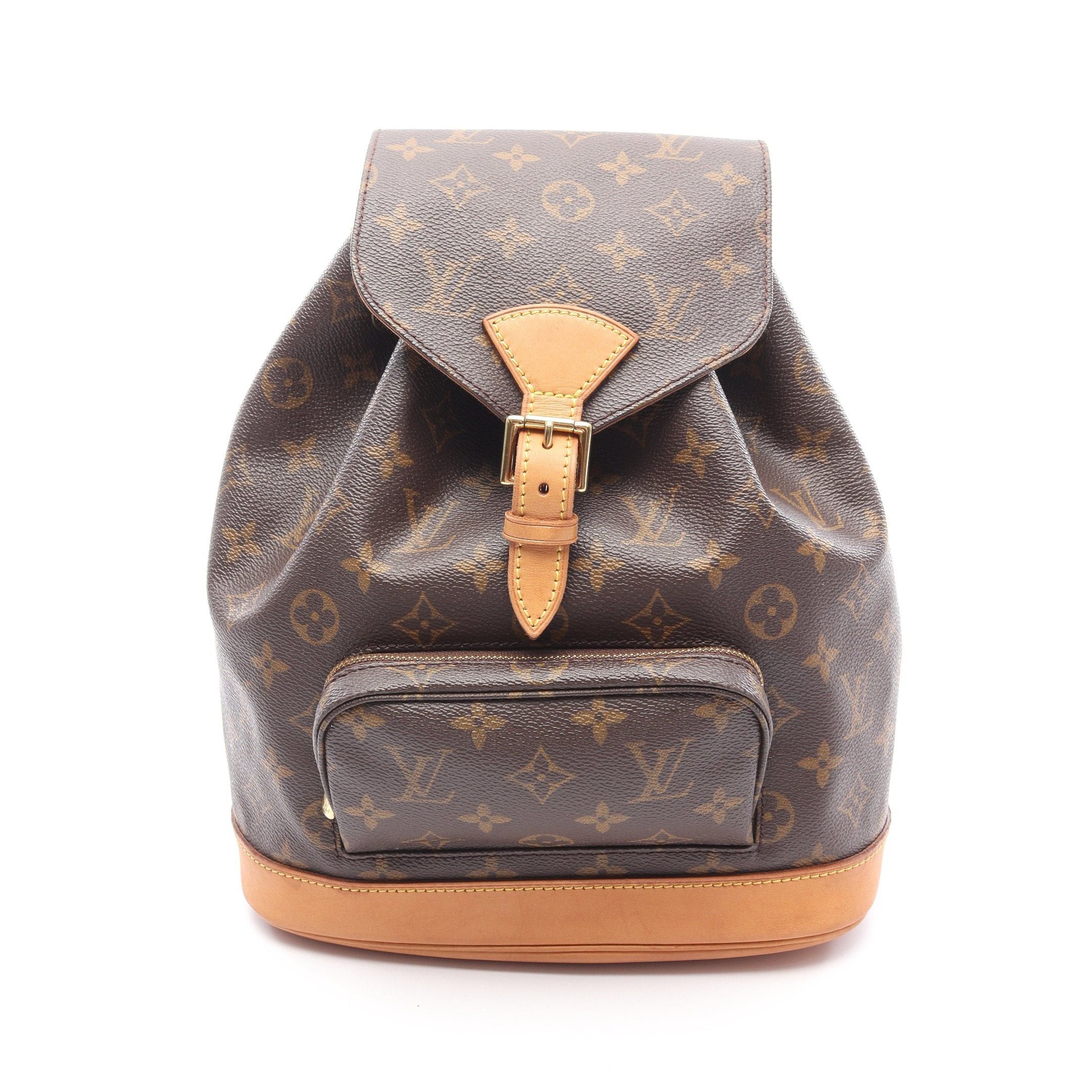 Louis Vuitton Montsouris Mm Monogram Backpack Rucksack Leather Brown