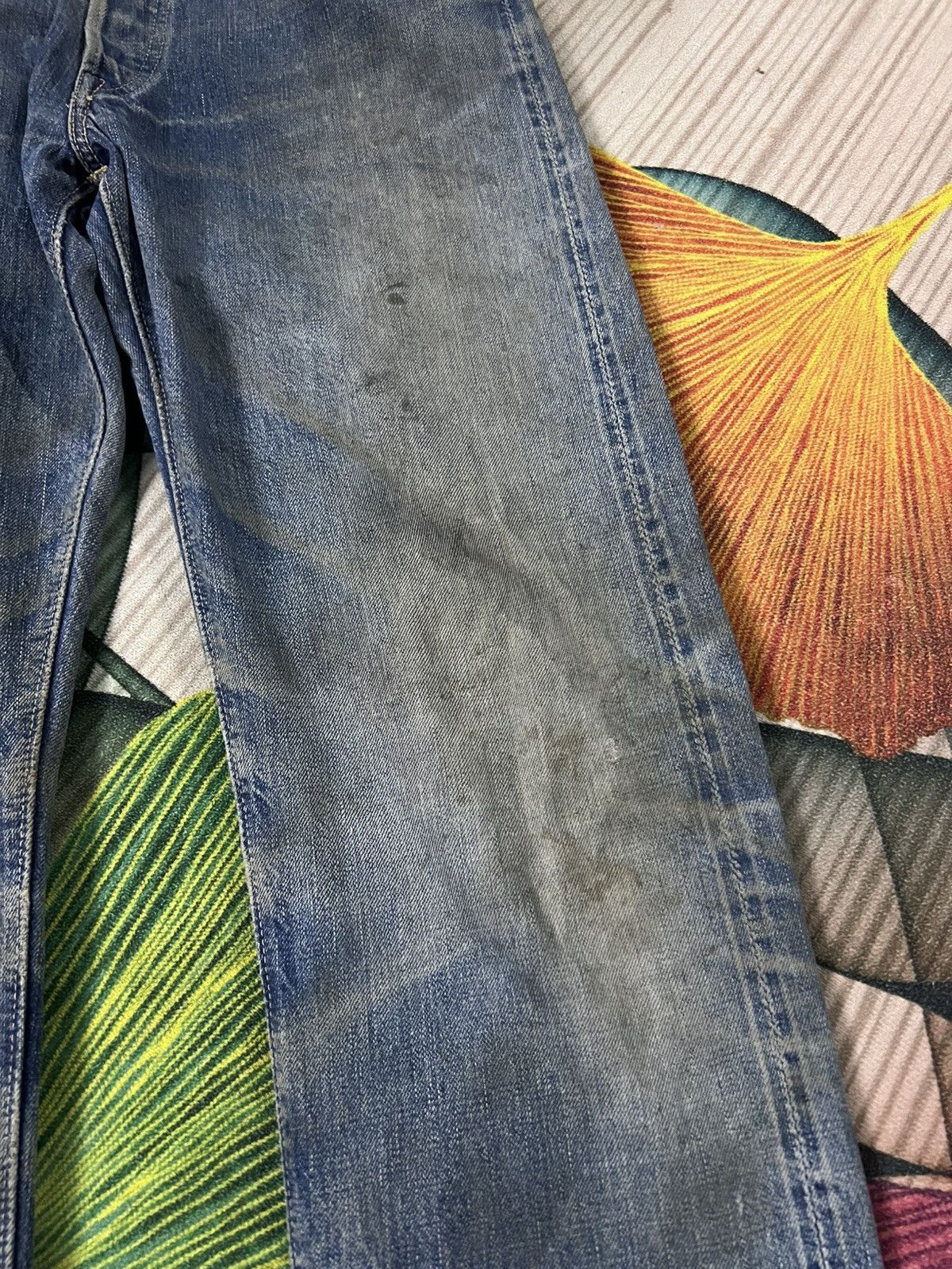 💥Vintage Orslow 105 Selvedge Mud Wash Jean
