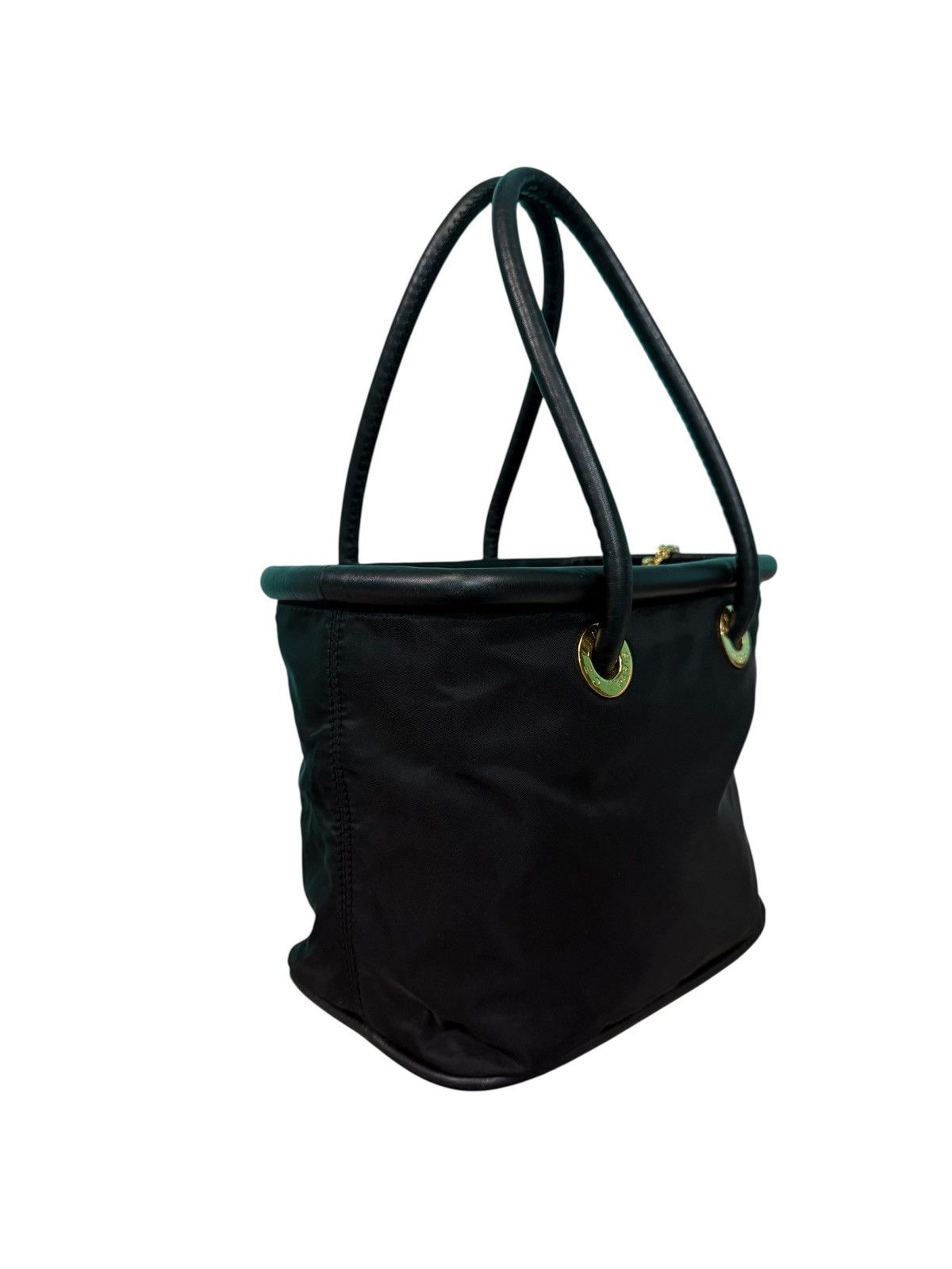 Celine RARE VINTAGE CELINE NYLON LEATHER HANDBAG Size ONE SIZE - 14 Thumbnail