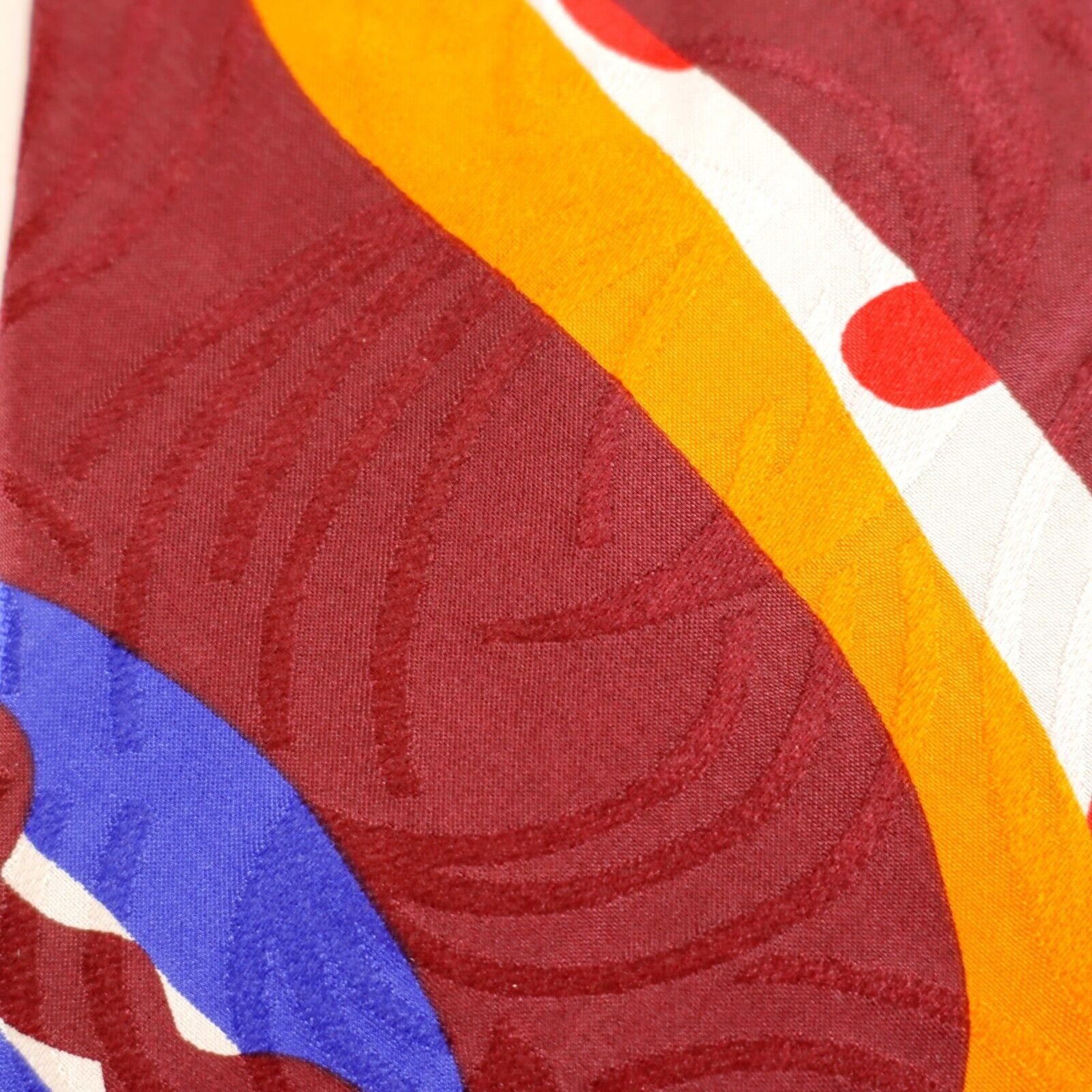 Henry Grethel Henry Grethel Red Abstract Jacquard Print Short Wide Silk Ti Size ONE SIZE - 2 Thumbnail