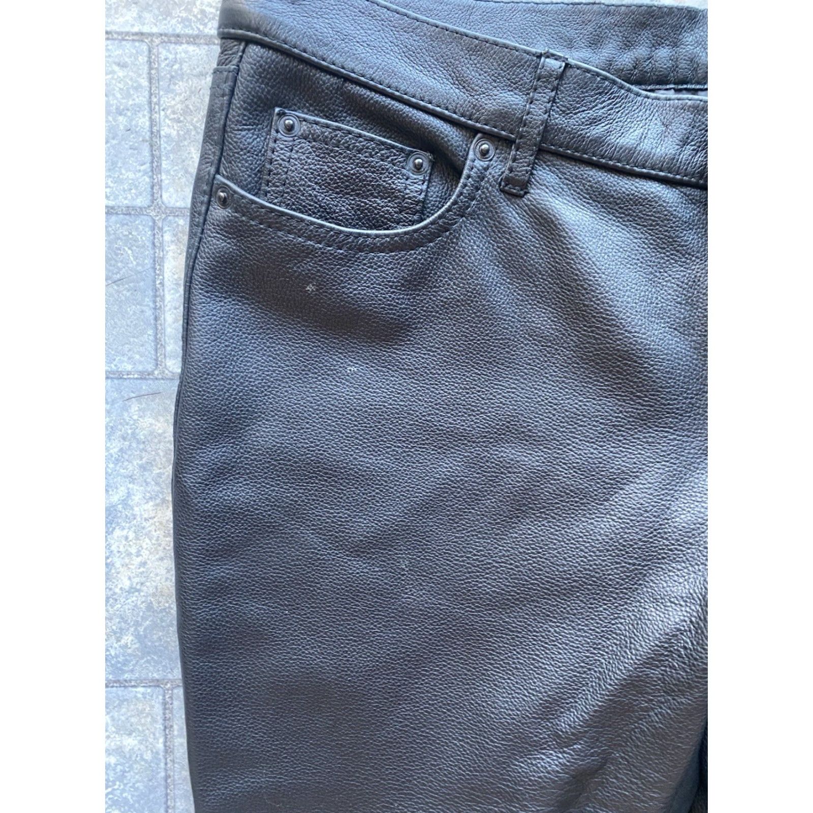 Vintage First Classics Leather Pants Women Black Size 10 Size 32" / US 10 / IT 46 - 6 Thumbnail