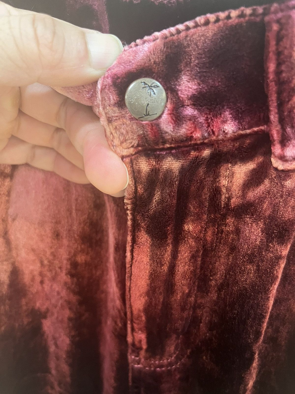 Saint Laurent Paris burgundy velvet pants size30 Size US 30 / EU 46 - 3 Thumbnail