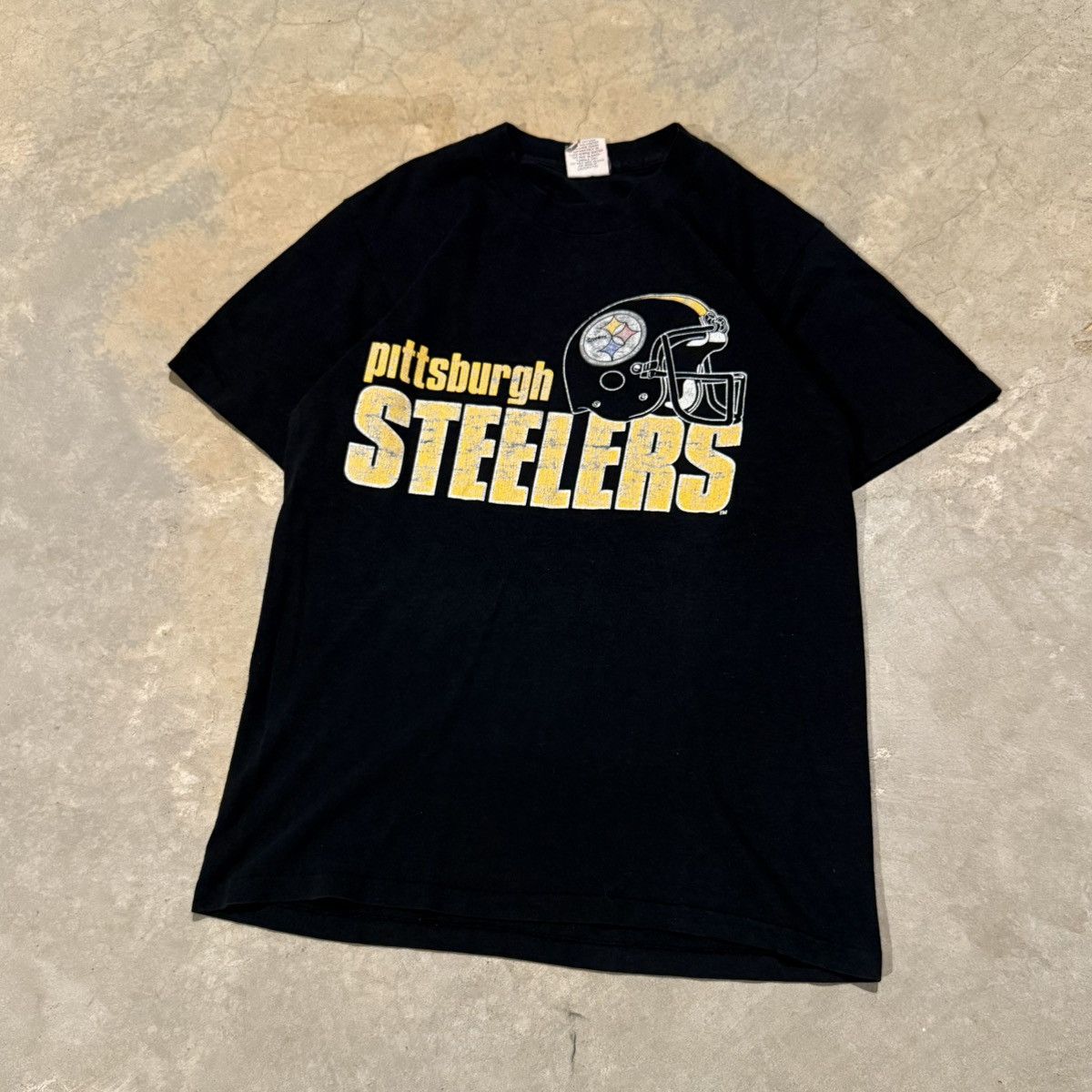 Vintage 80s Pittsburgh Steelers Faded Distressed Paper Thin Tee ERD Size US S / EU 44-46 / 1 - 2 Thumbnail