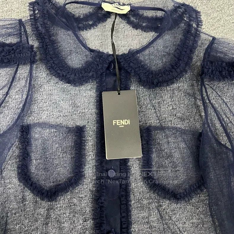 Fendi Fendi Show model sheer net lace baby doll long sleeve shir Size S / US 4 / IT 40 - 4 Thumbnail