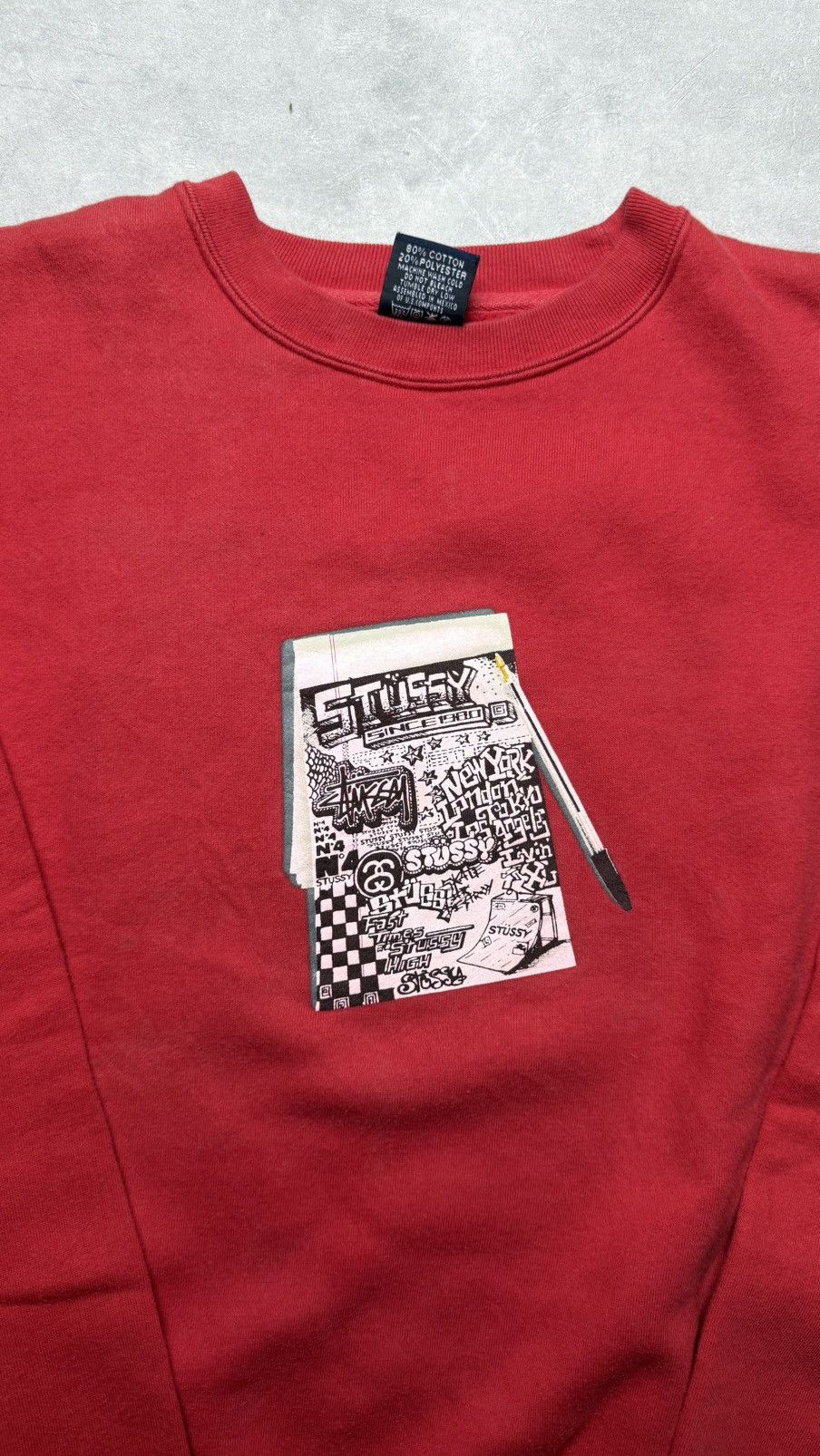 Stussy Vintage 00s Stussy Notepad Artwork Sweatshirt Size US L / EU 52-54 / 3 - 4 Thumbnail