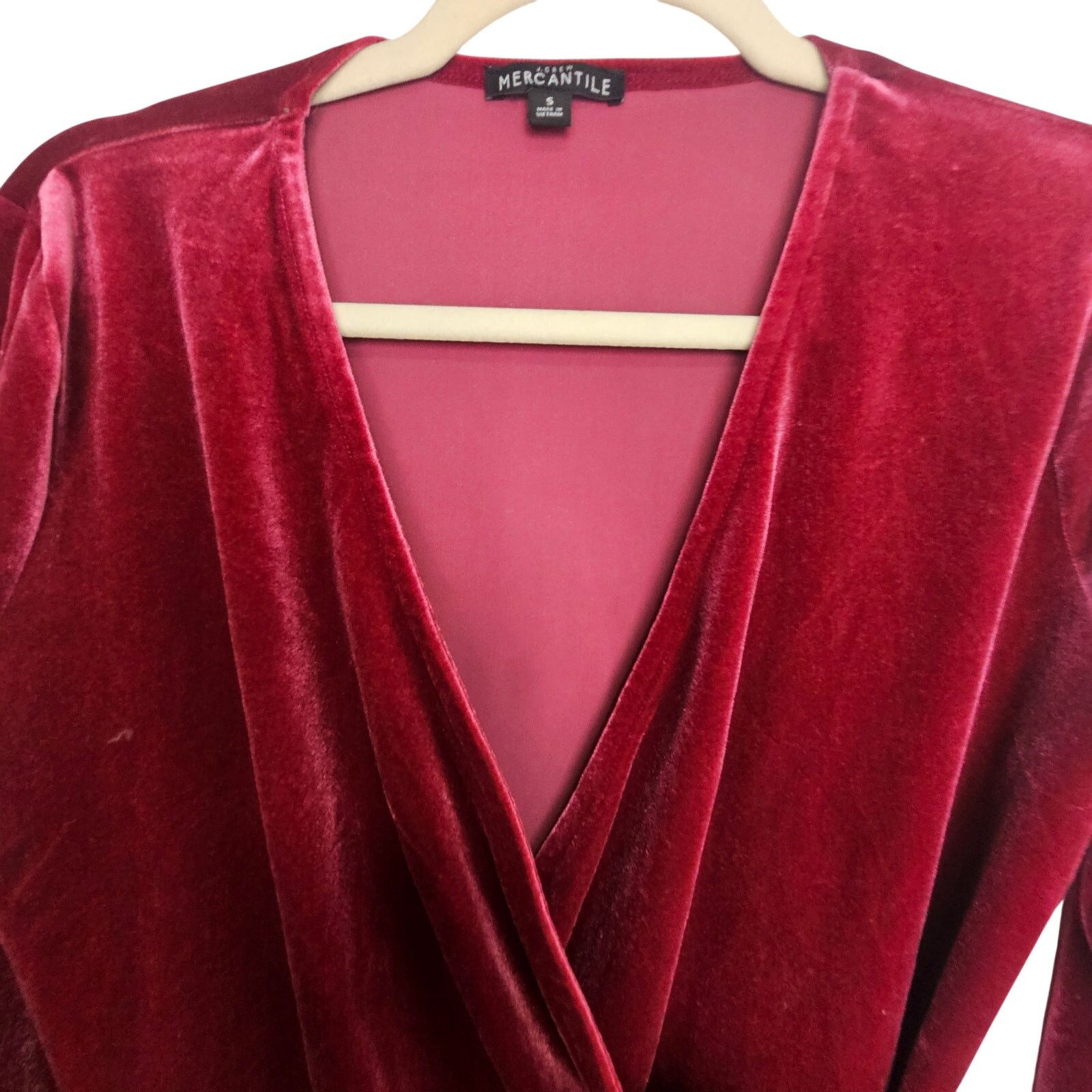 J.Crew J. Crew Womens Velvet Surplice Top Sz S Stretch Date Night Size S / US 4 / IT 40 - 2 Thumbnail