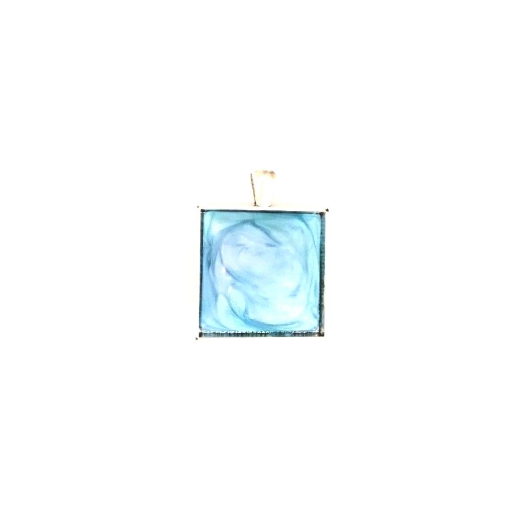 Handmade Blue & green resin pendant Size ONE SIZE - 1 Thumbnail