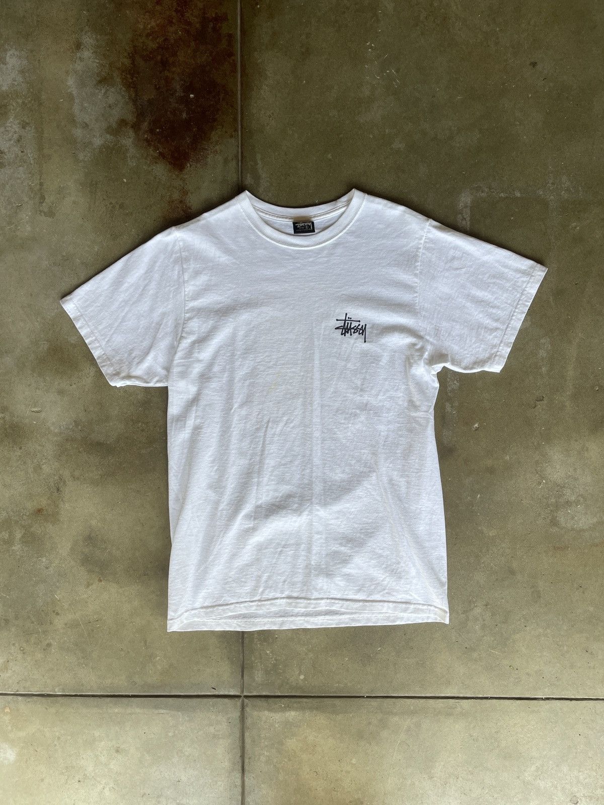 Stussy × Vintage Men’s Stussy Back Graphic Tee Size US S / EU 44-46 / 1 - 3 Thumbnail