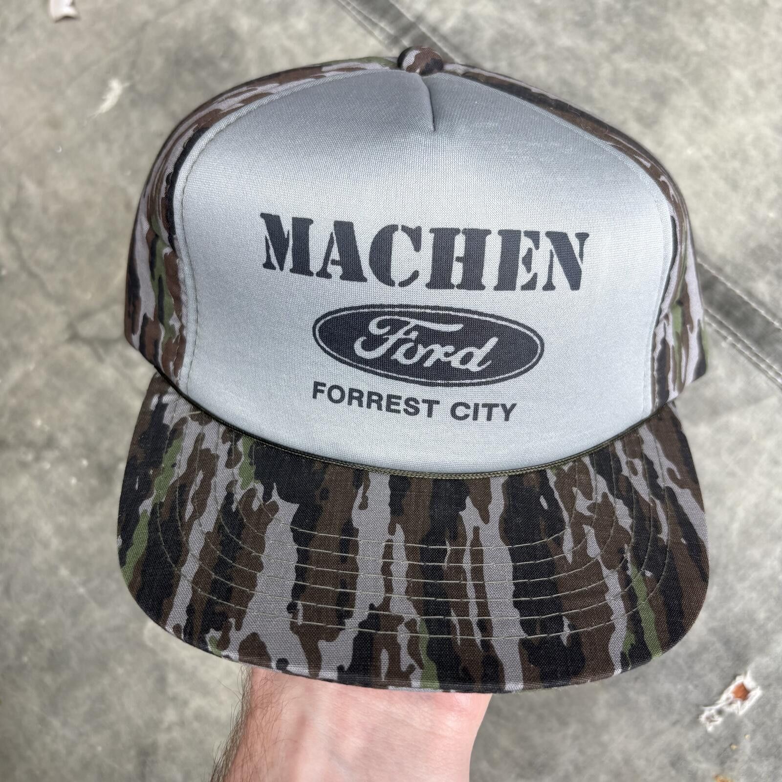 Ford Vintage 80s Ford Arkansas Tiger Stripe Camo Rope Trucker Hat Size ONE SIZE - 1 Thumbnail