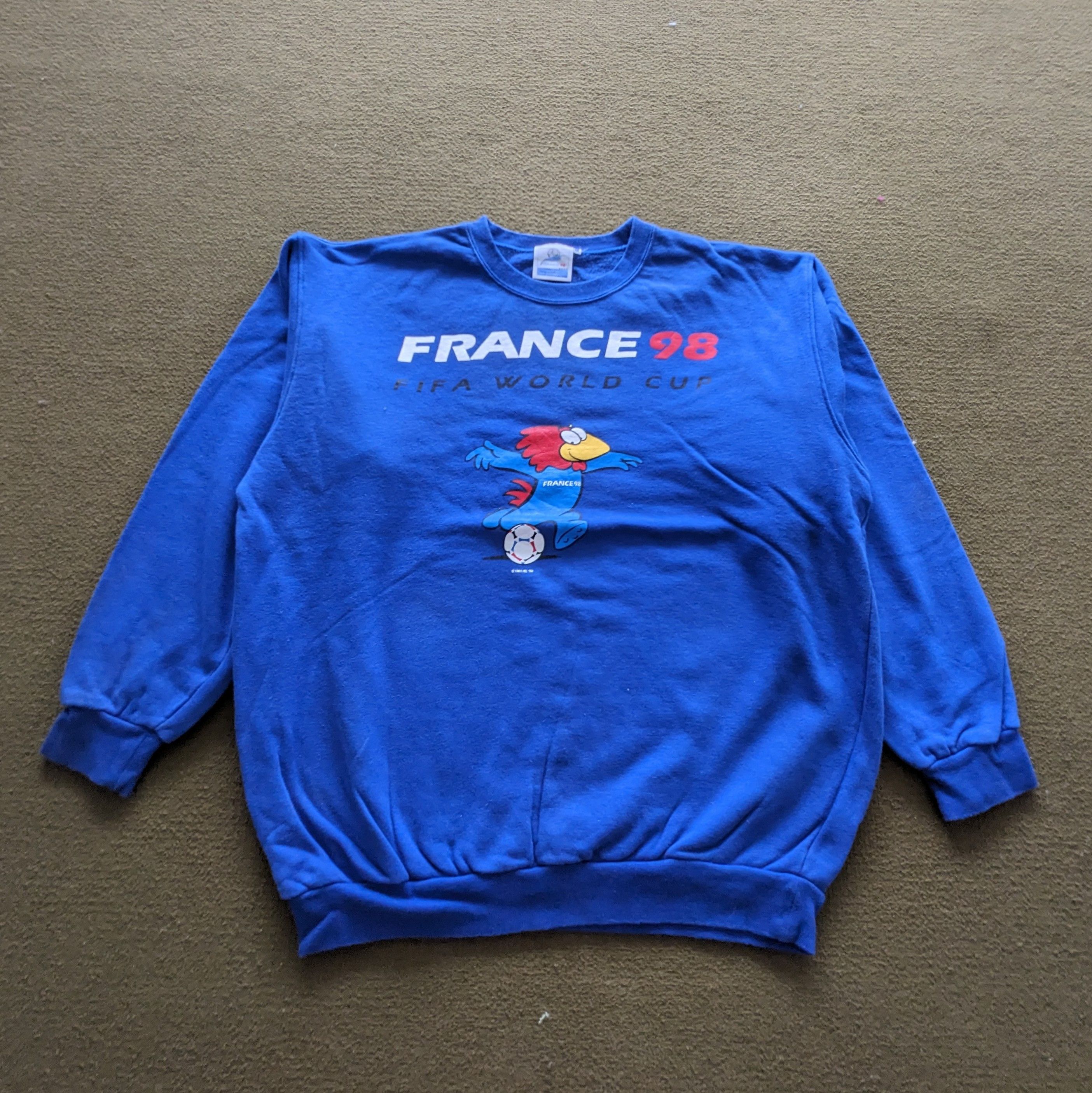Vintage Vintage France 98 FIFA World Cup Sweatshirt Size US L / EU 52-54 / 3 - 1 Thumbnail