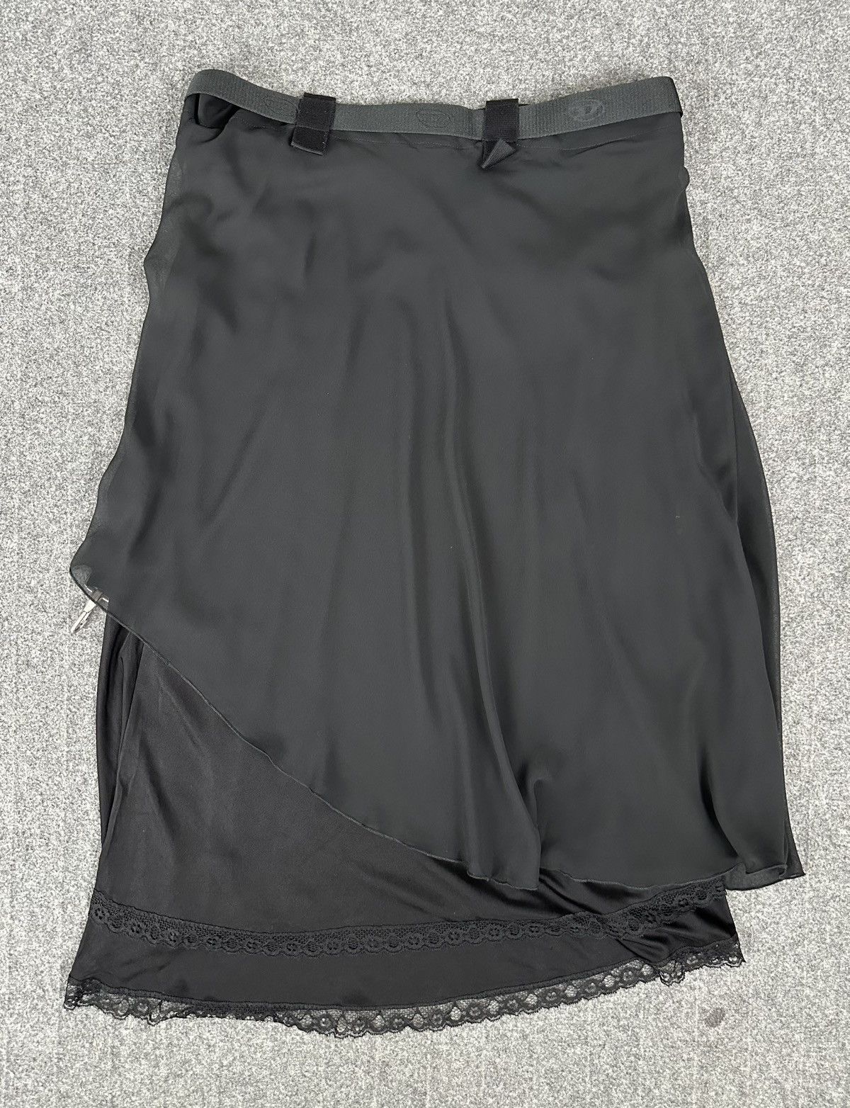 Diesel Diesel - Bondage Belted Two Layer Polyester Midi Skirt Size 34" / US 12 / IT 48 - 12 Thumbnail