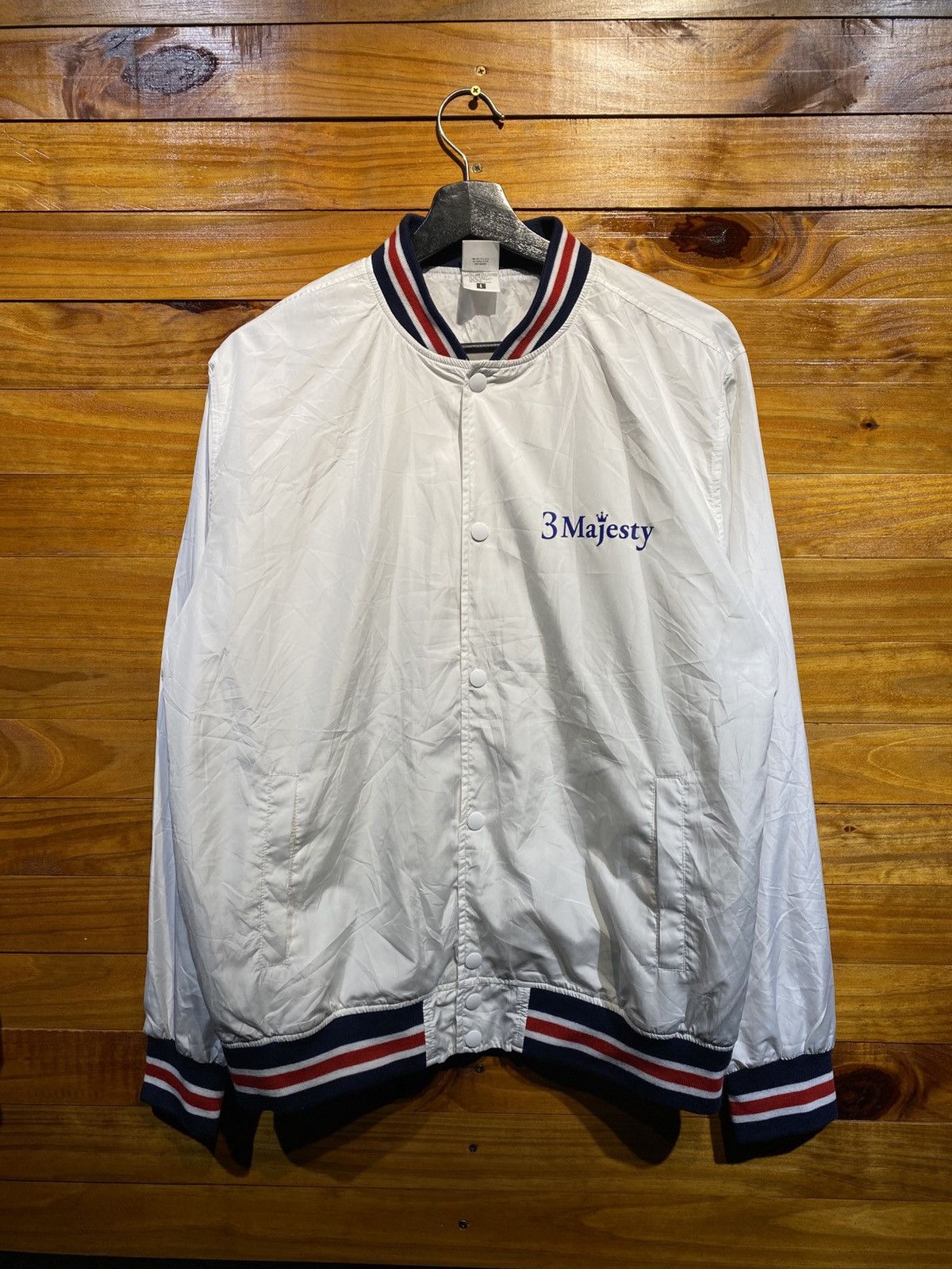 Japanese Brand 3 Majesty × Lifemax White Varsity Jacket Anniversary Tour Size US L / EU 52-54 / 3 - 1 Thumbnail