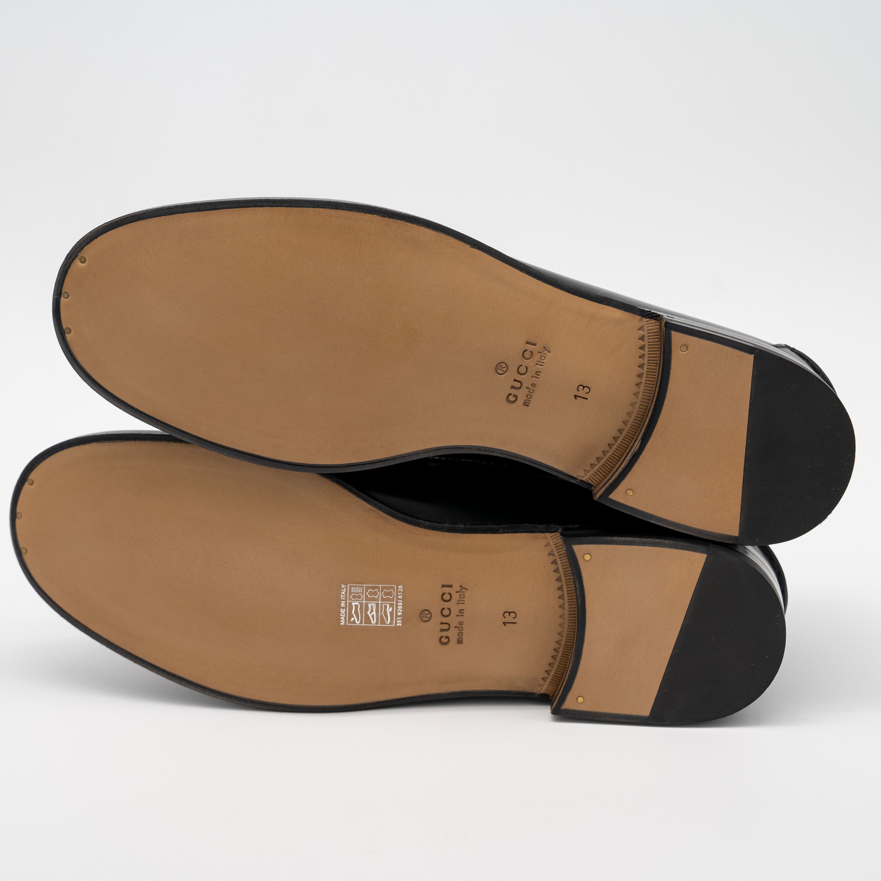 Gucci size 13G 13.5 US Gucci GG Loafer Tassel Black Leather Canvas Size US 13 / EU 46 - 7 Thumbnail