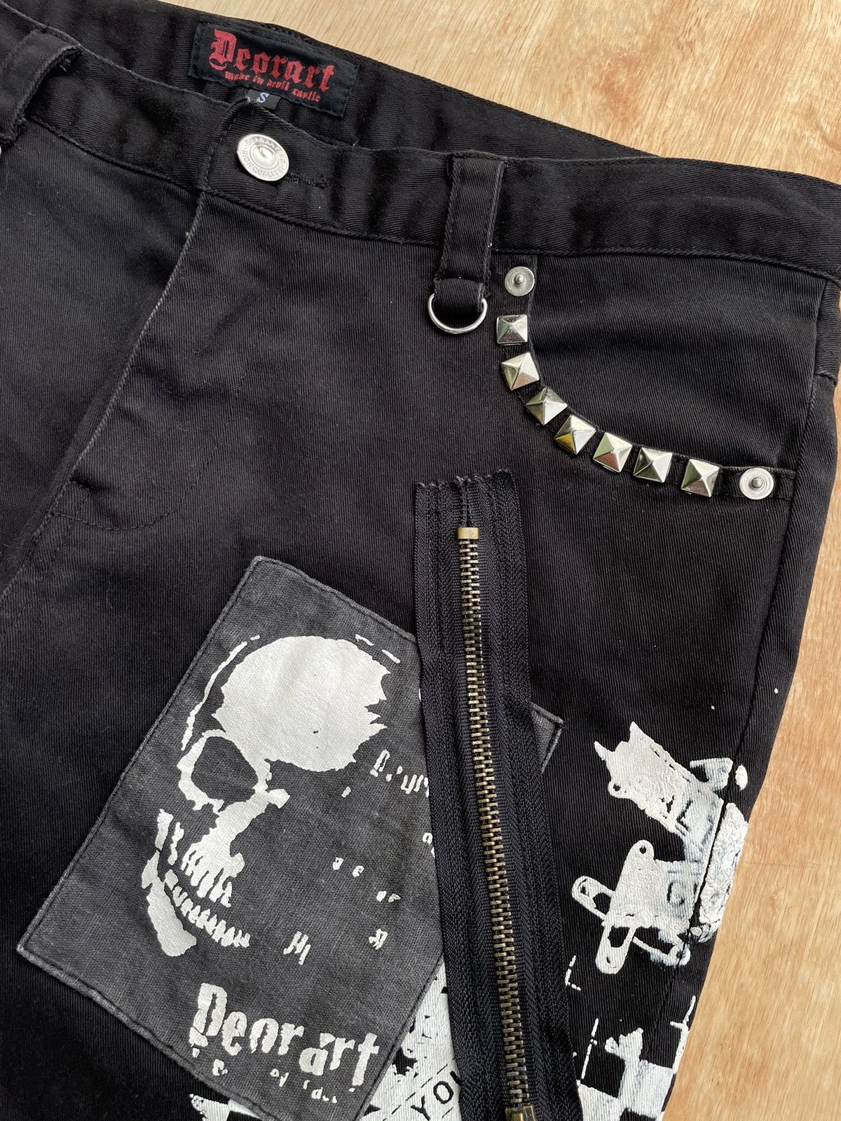 If Six Was Nine × Japanese Brand × Le Grande Bleu (L.G.B.) Deorat Japan Skull Punk Style Poem Pants Size US 31 - 3 Thumbnail