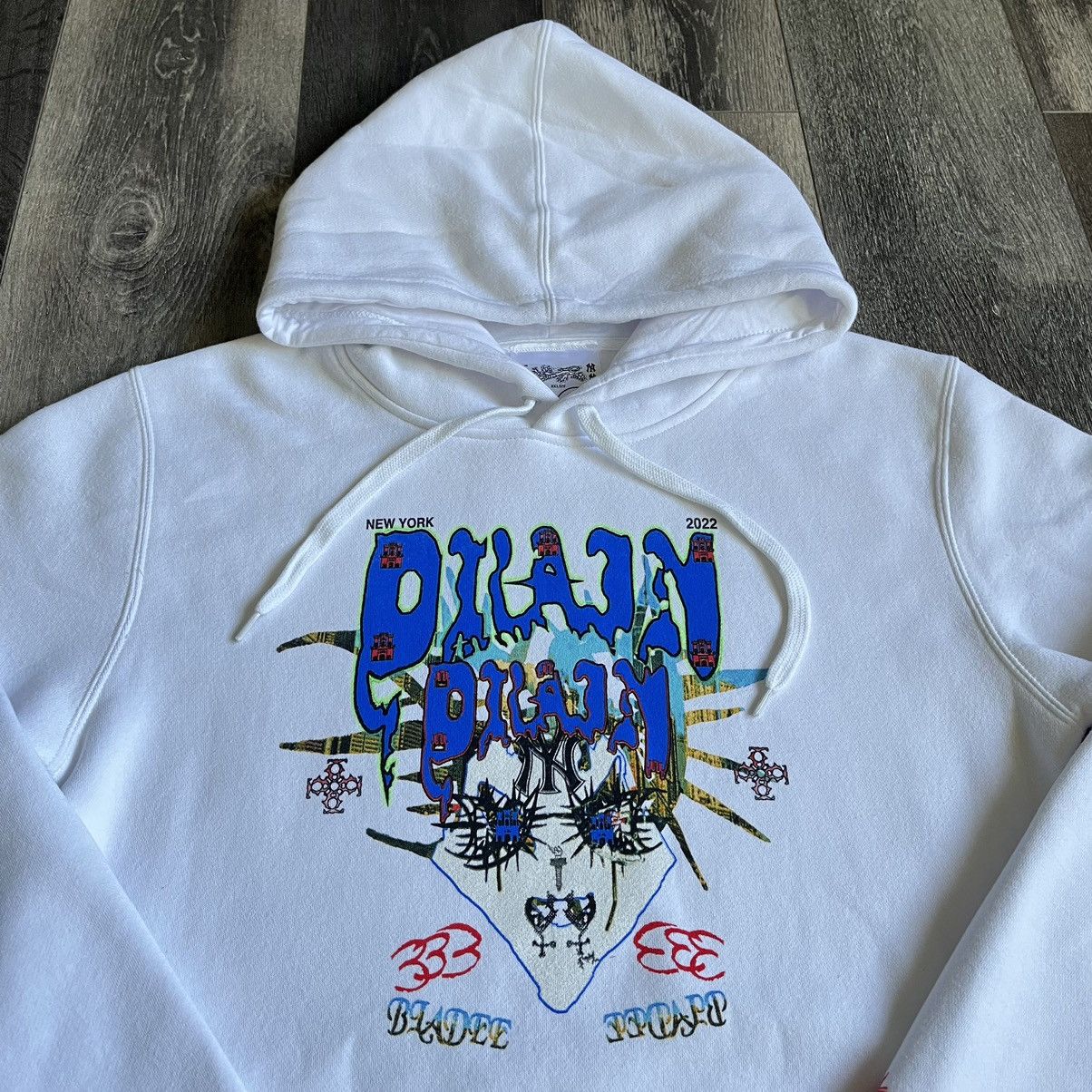 Drain Gang Bladee for Drain Gang Face Shield NYC White Graphic Hoodie Size US S / EU 44-46 / 1 - 3 Thumbnail