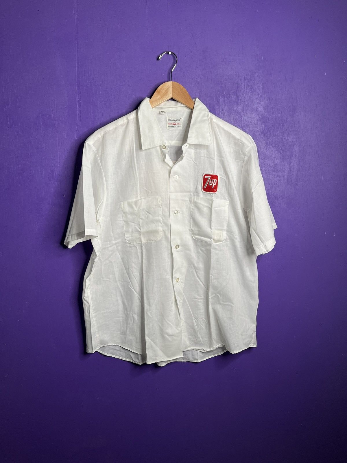 Vintage Vintage 70s 7-Up permapress patches work shirt Size US L / EU 52-54 / 3 - 1 Thumbnail
