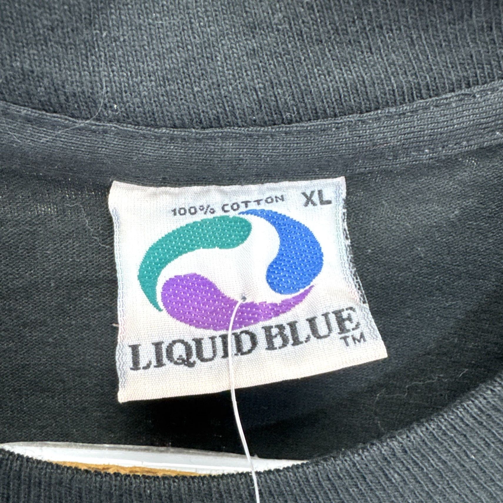 Liquid Blue VINTAGE Liquid Blue T Shirt Black 90s Graphic Print Cow Skull Snake Sword XL Mens Size US XL / EU 56 / 4 - 3 Thumbnail