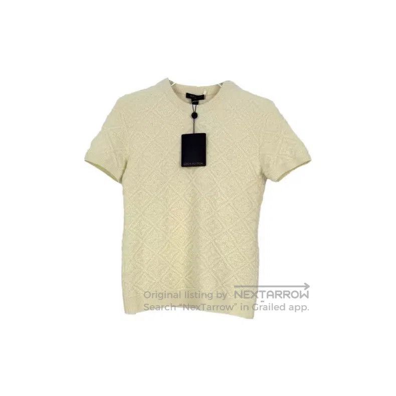 Louis Vuitton Louis Vuitton White woolen short sleeve sweater with full Size US S / EU 44-46 / 1 - 1 Thumbnail