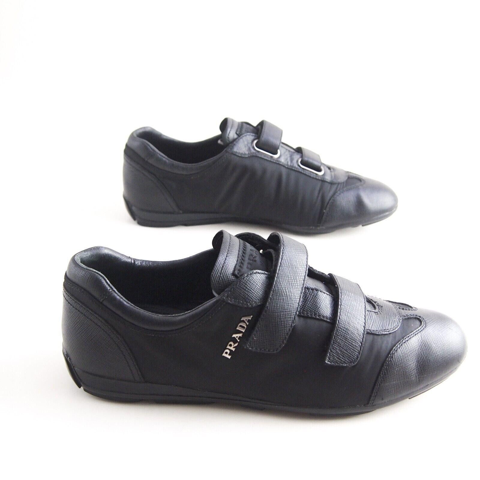 Prada Prada Sneakers Black Saffiano Leather Nylon EU 37 US 7 Size US 7 / IT 37 - 5 Thumbnail