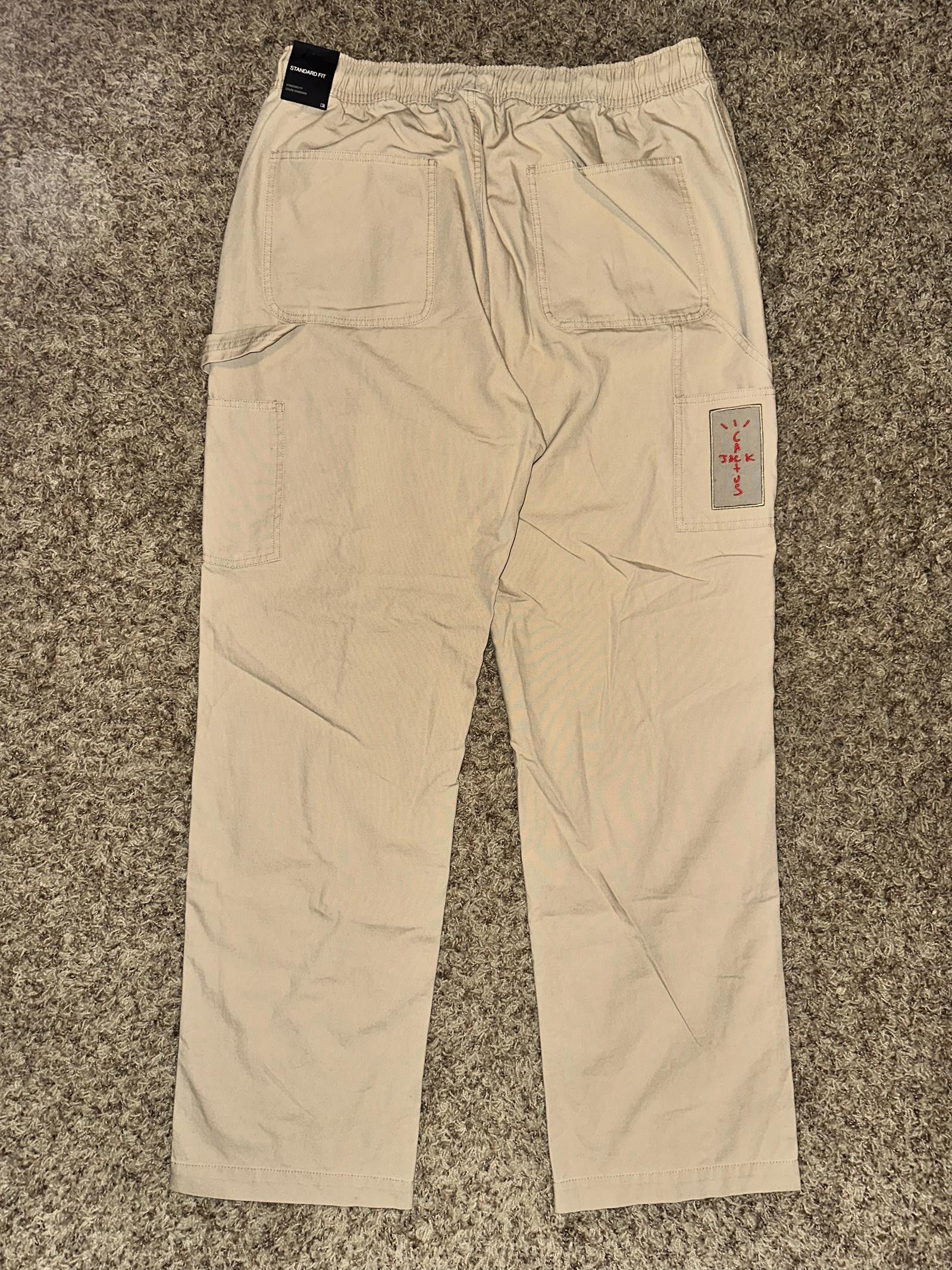image of Travis Scott Cactus Jack X Jordan Canvas Pant Desert/khaki/university Red in Tan, Men's (Size 36)
