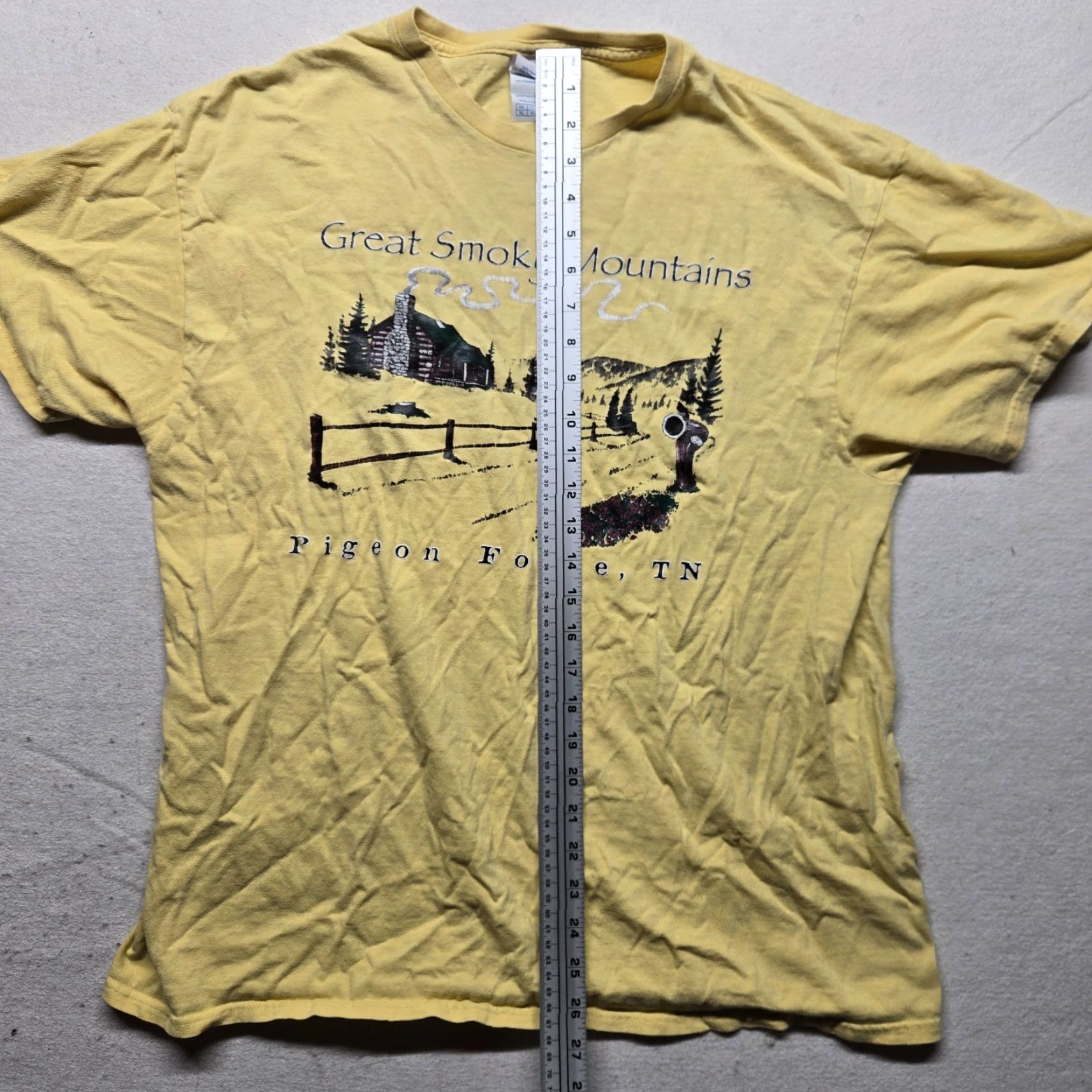 Delta Delta Great Smoky Mountains Yellow T-Shirt Men's XL Crew Neck Short Sleeve Size US XL / EU 56 / 4 - 6 Thumbnail