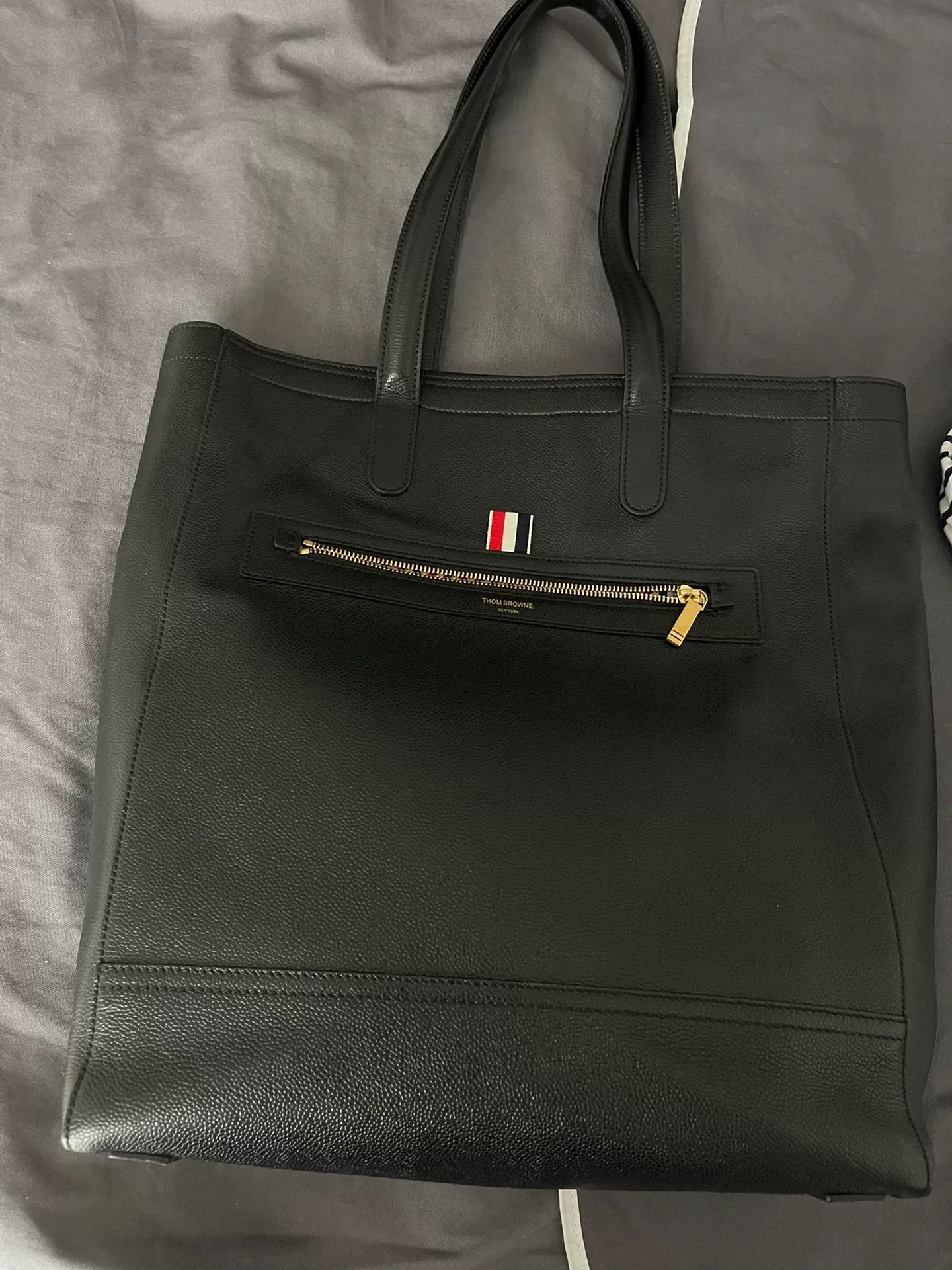 Thom Browne thom browne black tote bag with leather texture Size ONE SIZE - 1 Thumbnail
