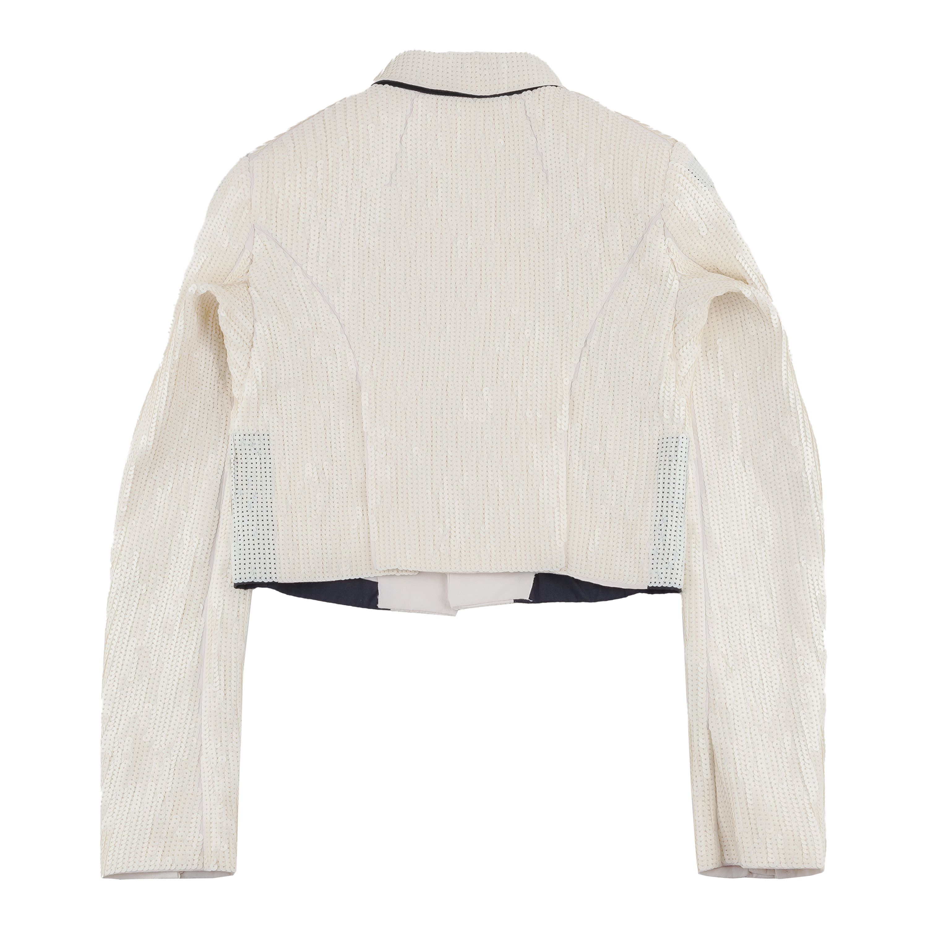 Rick Owens Rick Owens Cropped Sequins White Chalk Blazer Jacket (XS/S) Size US XS / EU 42 / 0 - 2 Thumbnail