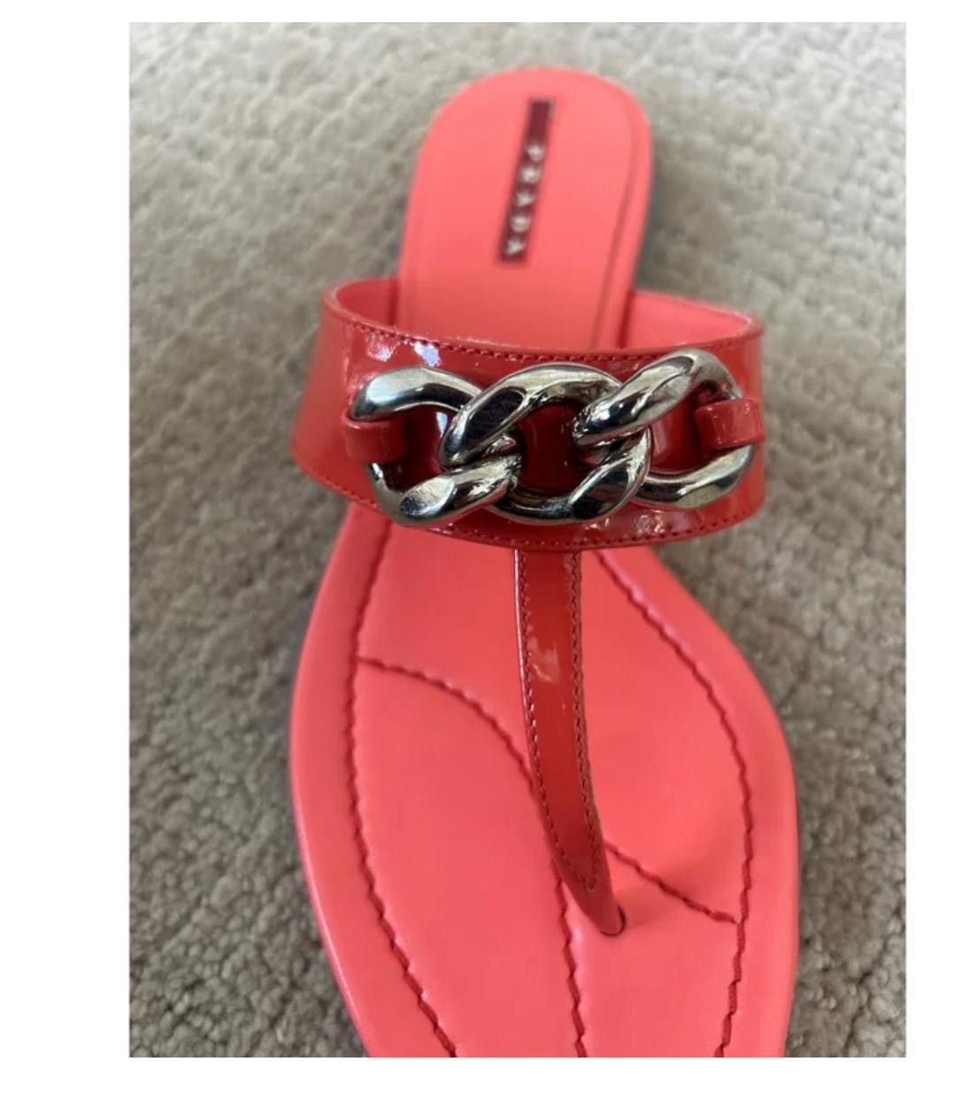 Prada Prada Chainlink Patent Sandals Size 37 Authentic Size US 6 / IT 36 - 9 Thumbnail