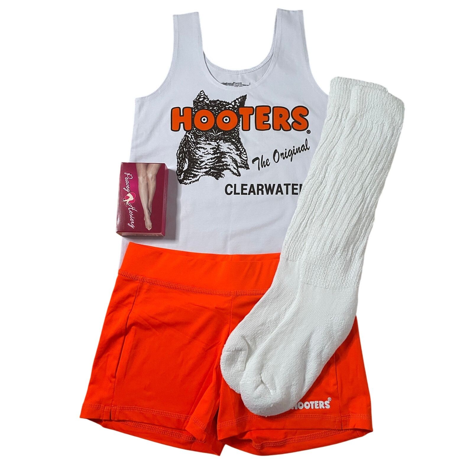 Other New Hooters Uniform Tank Shorts Pouch Tag Socks hose Medium Size M / US 6-8 / IT 42-44 - 1 Thumbnail