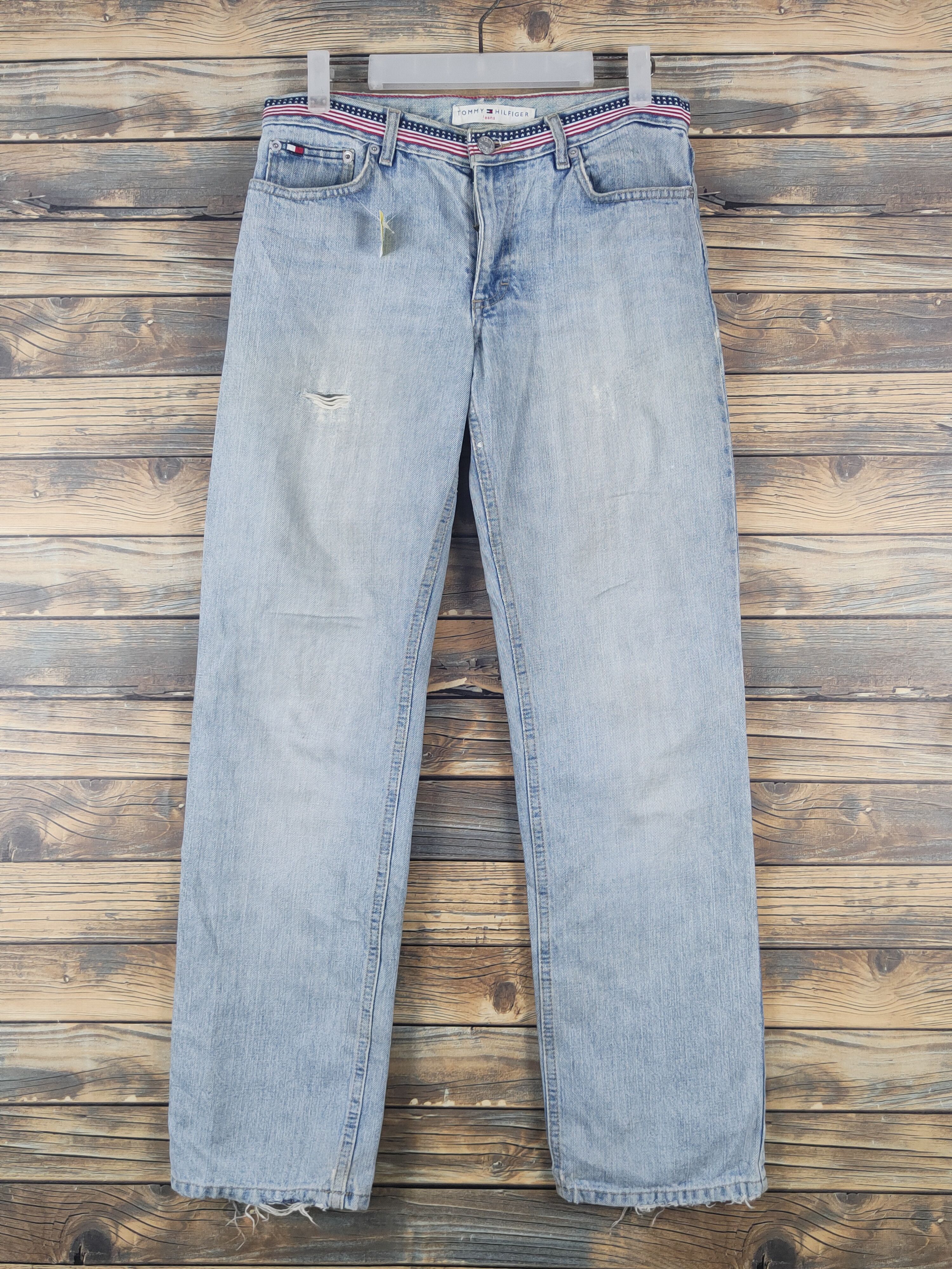 Tommy Hilfiger × Vintage Tommy Hilfiger Distressed Ripped denim Jeans #W2004 Size US 31 - 1 Thumbnail