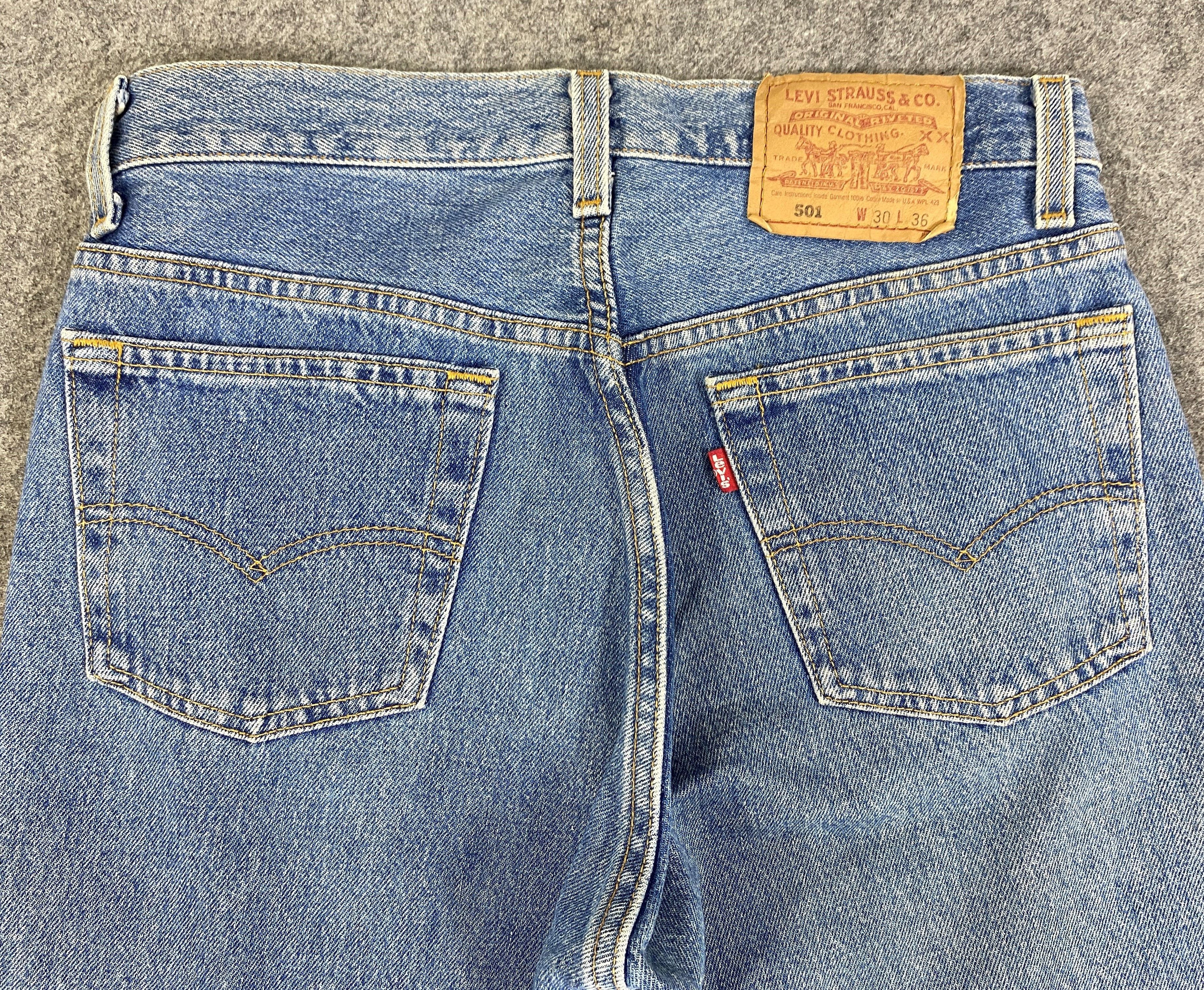 Japanese Brand Bluee Vintage Levis 501 USA Denim Jeans 29x32 - JN3158 Size US 29 - 4 Thumbnail