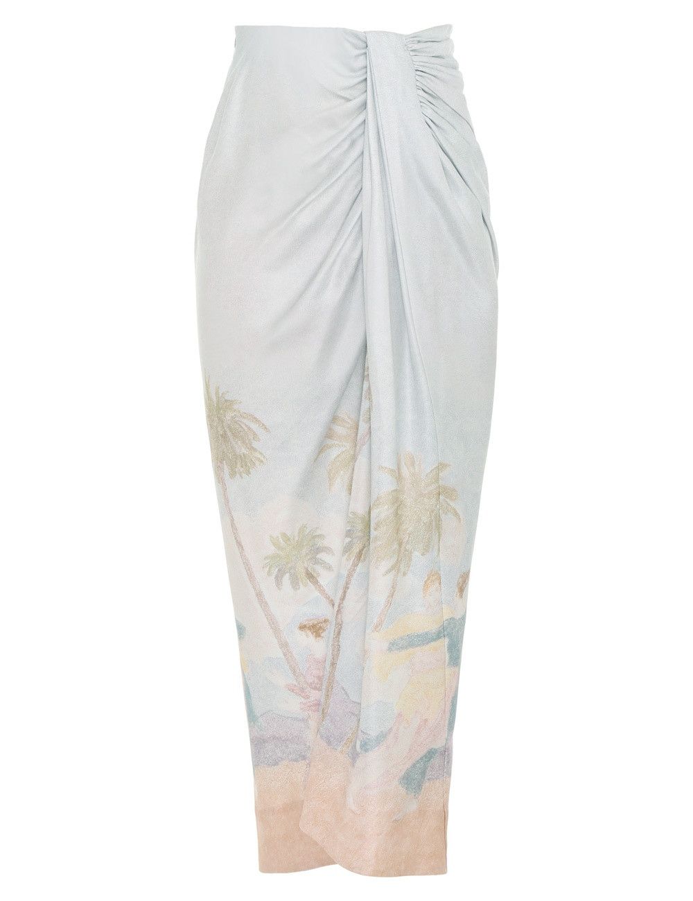 Zimmermann oc11z0425 Sensory Drape Midi Skirt in Multicolor Size 28" / US 6 / IT 42 - 2 Thumbnail