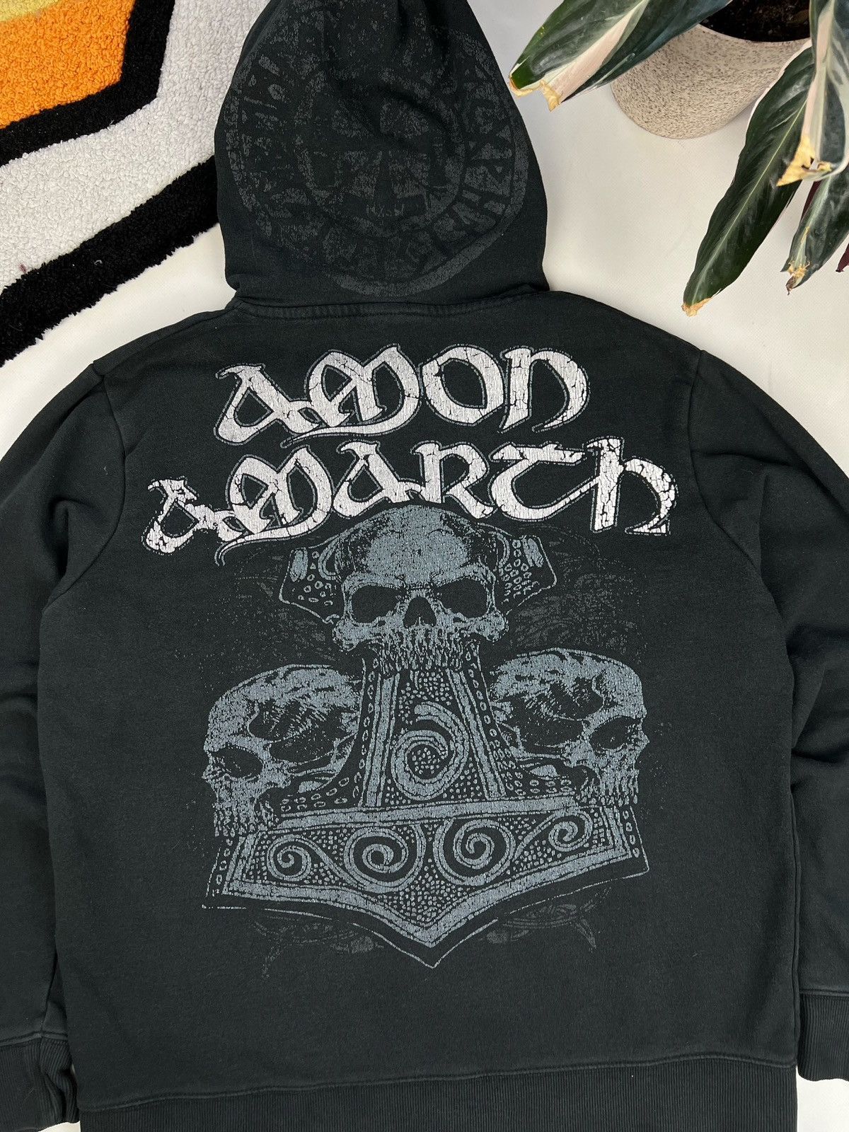 Band Tees × Vintage VINTAGE Y2K AMON AMARTH AMAZING FADED BAND ZIP HOODIE Size US M / EU 48-50 / 2 - 7 Thumbnail