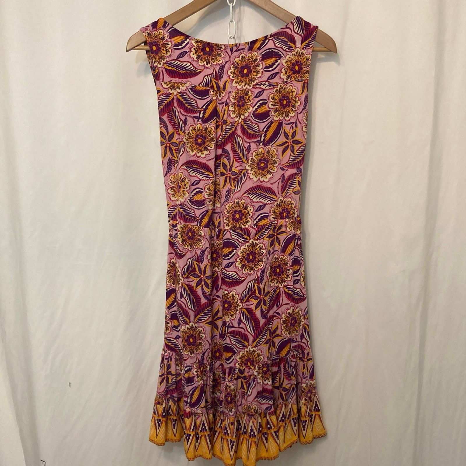 Other Lola P. Pink Orange Purple Crossover VNeck Sleeveless Dress Size S / US 4 / IT 40 - 10 Thumbnail