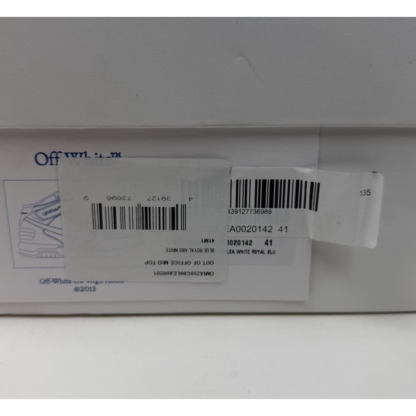 Off-White Size 41EU/8US- Off-White Out Of Office Mid Blue NEW Size US 8 / EU 41 - 10 Thumbnail