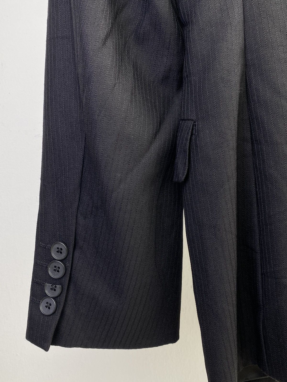 Yohji Yamamoto Vintage 90’s AAR by Yohji Yamamoto Black Pinstripe Blazer Size US M / EU 48-50 / 2 - 7 Thumbnail